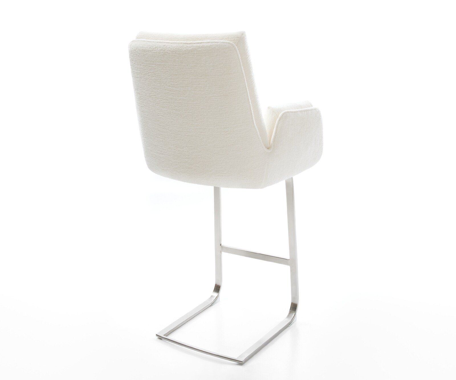 Бар стол Clea-Flex Букле Светлобежово плоска основа от неръждаема стомана в сребрист цвят 5