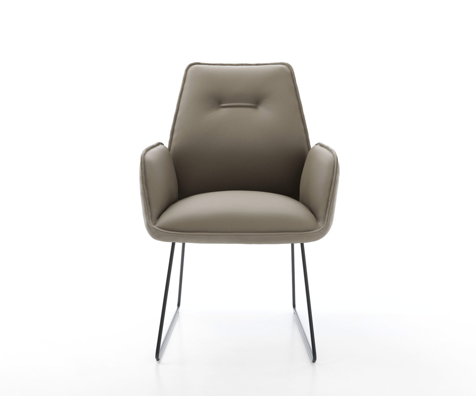 Стол Естествена кожа Кафяв Извити крака Черни Zoa-Flex 2