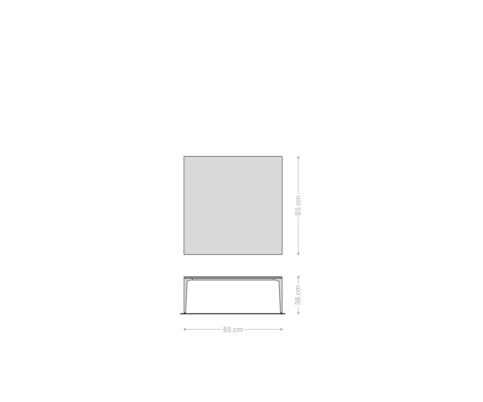 Масичка за кафе Levente 85x85 cm керамика Laminam®Emperador Extra Lucidato тъмнокафяво Рамка от неръждаема стомана сребро 8
