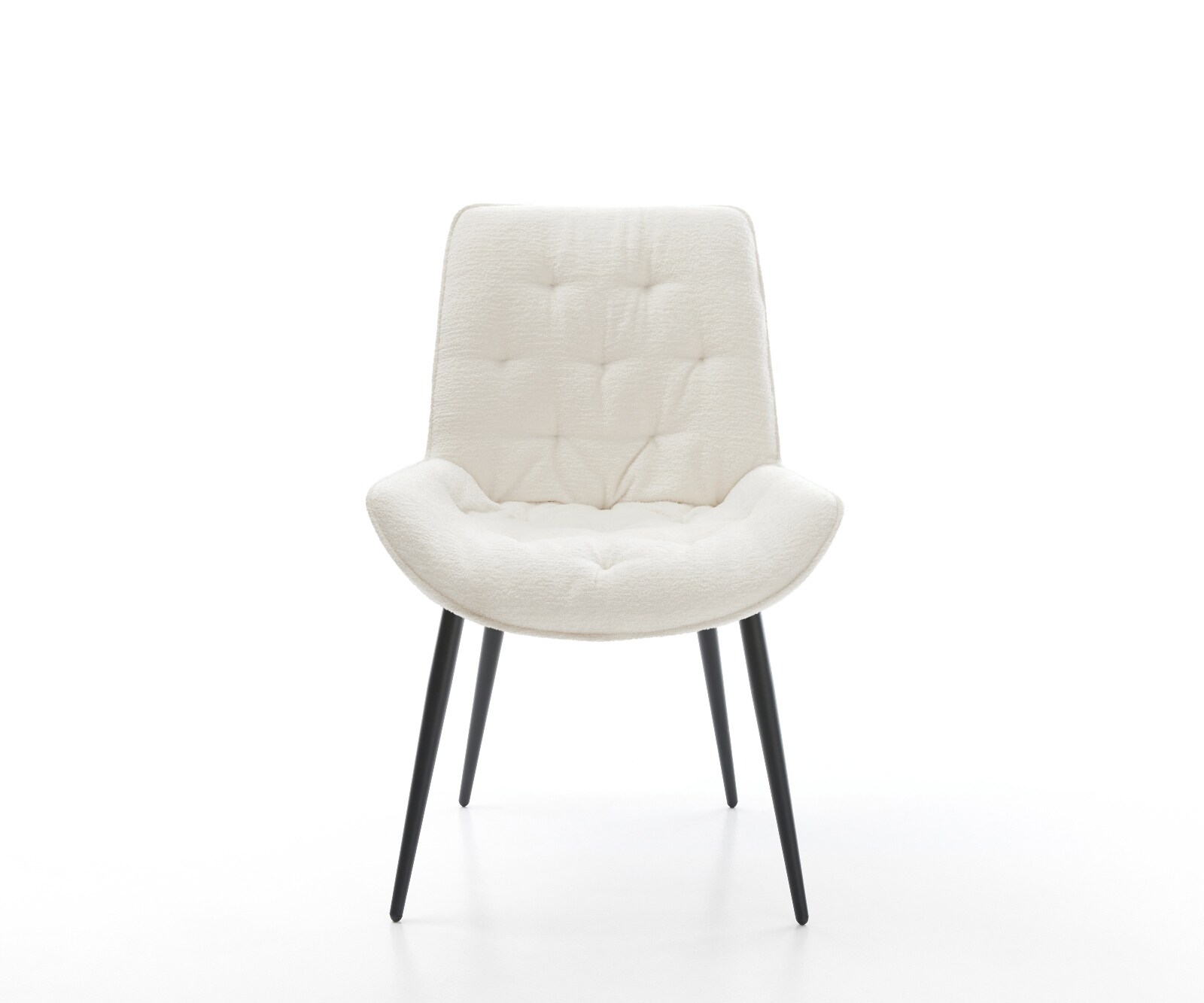 Трапезен стол Taimi-Flex Bouclé Soft Beige 4-футов заострен черен 1