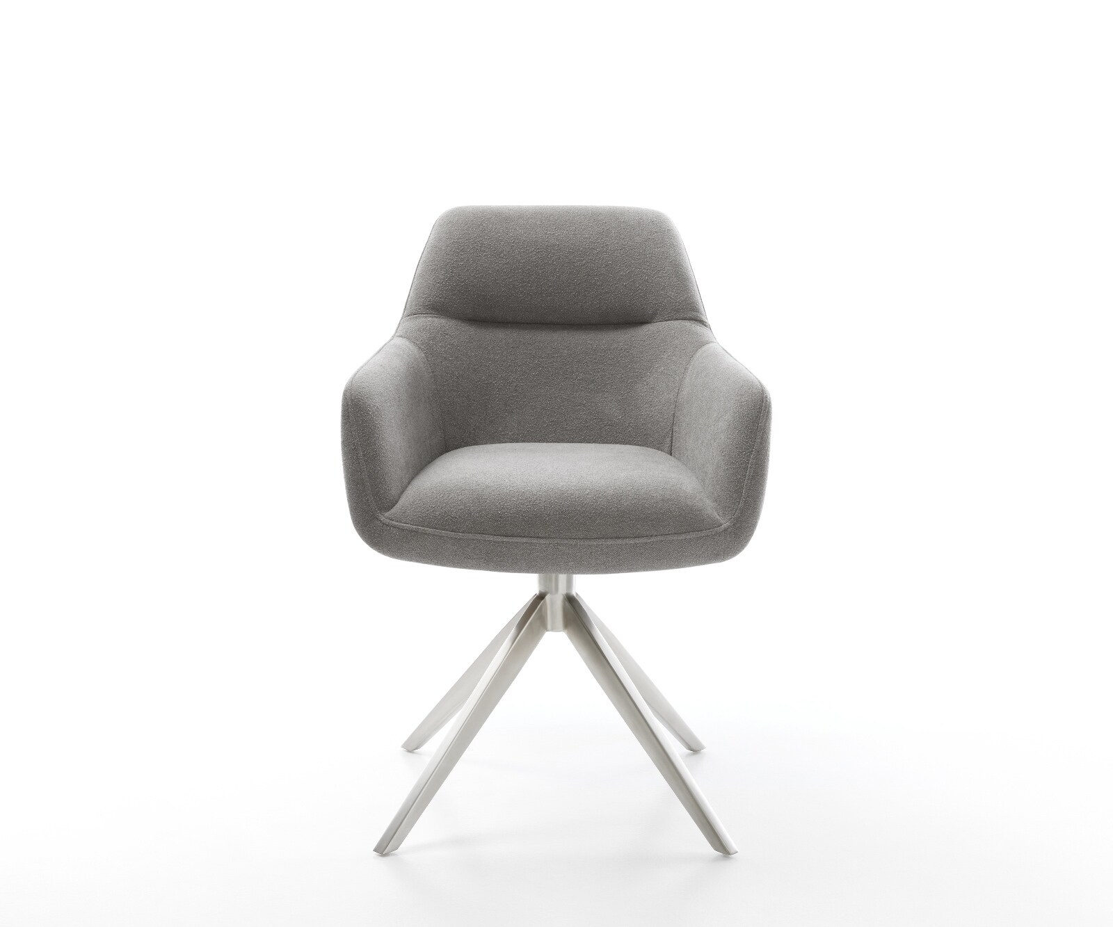 Въртящ се стол Pejo-Flex текстурирана тъкан меко сиво Кръстосана рамка широка неръждаема стомана завъртане на 360° сърцевина от джобни пружини 1