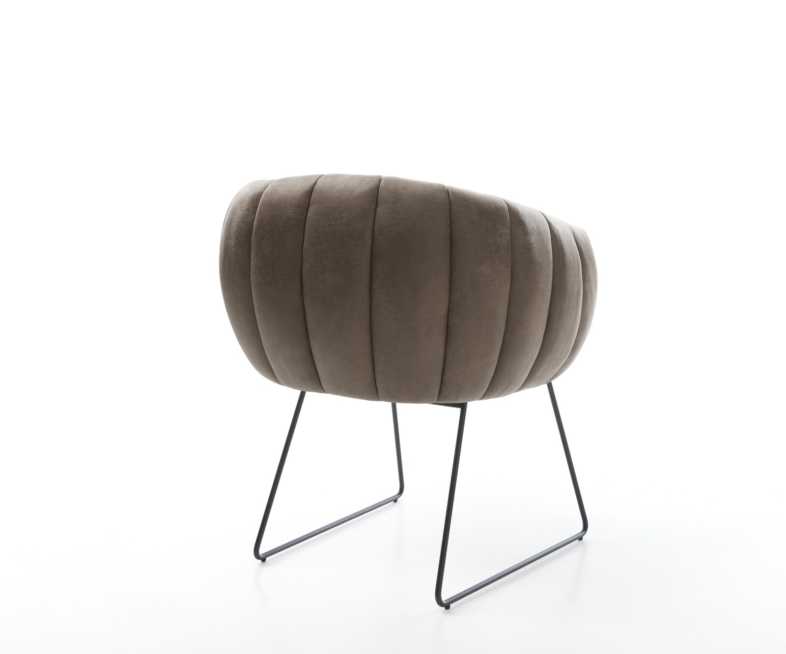 Трапезен стол Jada-Flex от микрофибър сив, основа шейна, черна сърцевина от джобни пружини 4