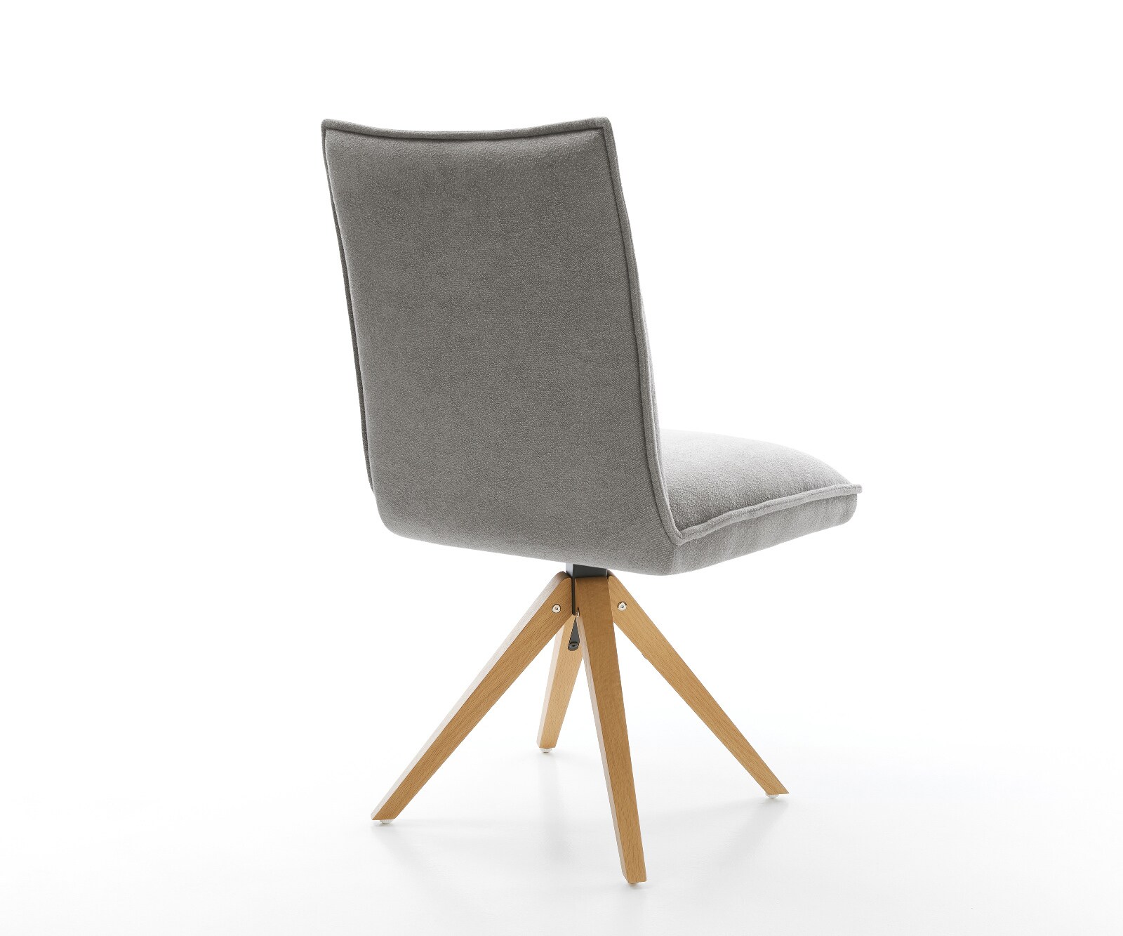 Въртящ се стол Lelio-Flex текстурирана тъкан мека сива дървена рамка ъглова естествена 180° въртяща се сърцевина с джобни пружини 5