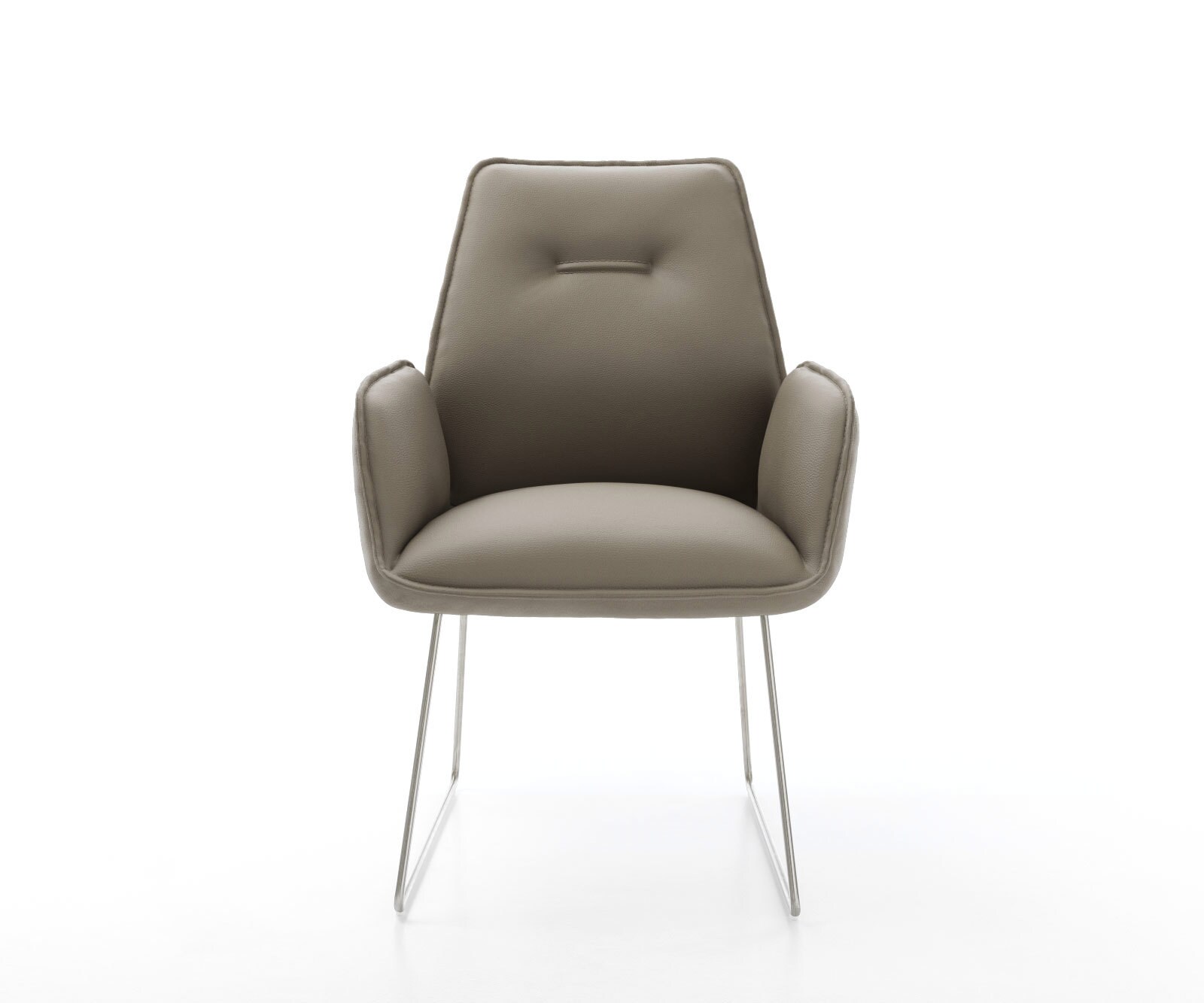 Стол Естествена кожа Кафяв Извити крака Неръждаема стомана Zoa-Flex 2