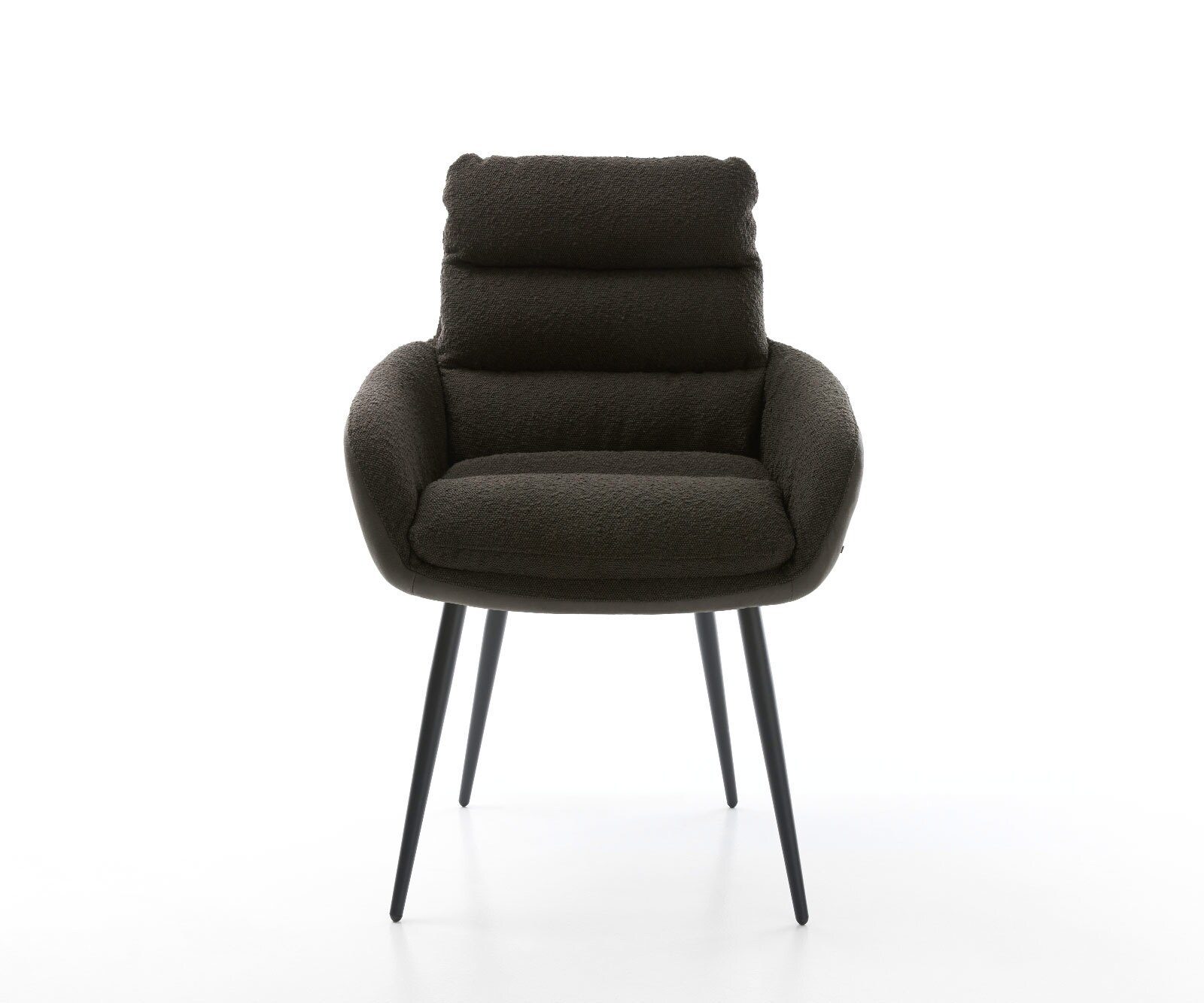 Трапезен стол с подлакътници Комбинация дамаски Черен 4 крака конични Неръждаема стомана Abelia-Flex 1 Трапезен стол с подлакътници Комбинация дамаски Черен 4 крака конични Неръждаема стомана Abelia-Flex 1