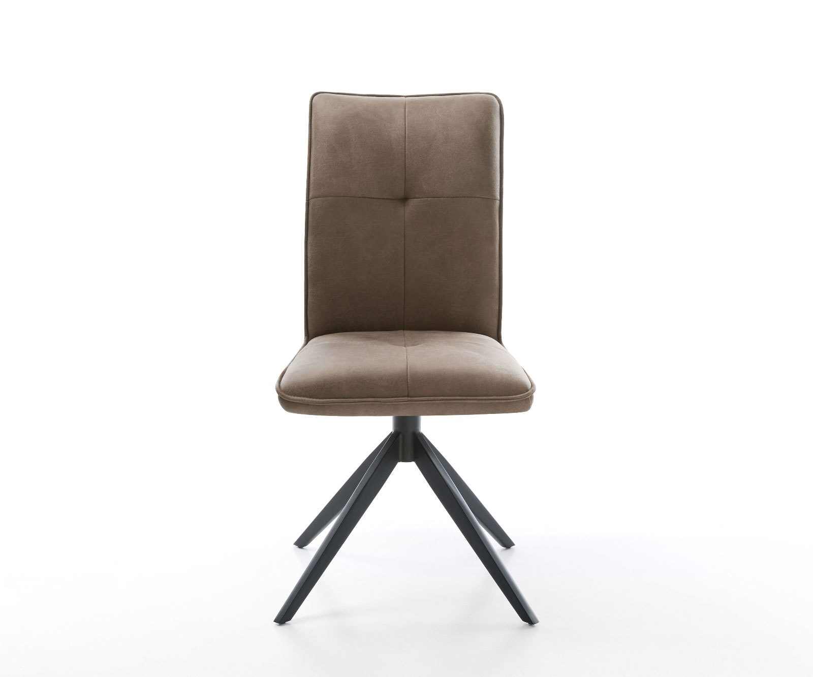 Въртящ се стол Maddy-Flex от микрофибър тъмно сив винтидж кръстосана рамка широка черна 360° въртяща се люлееща се функция 1