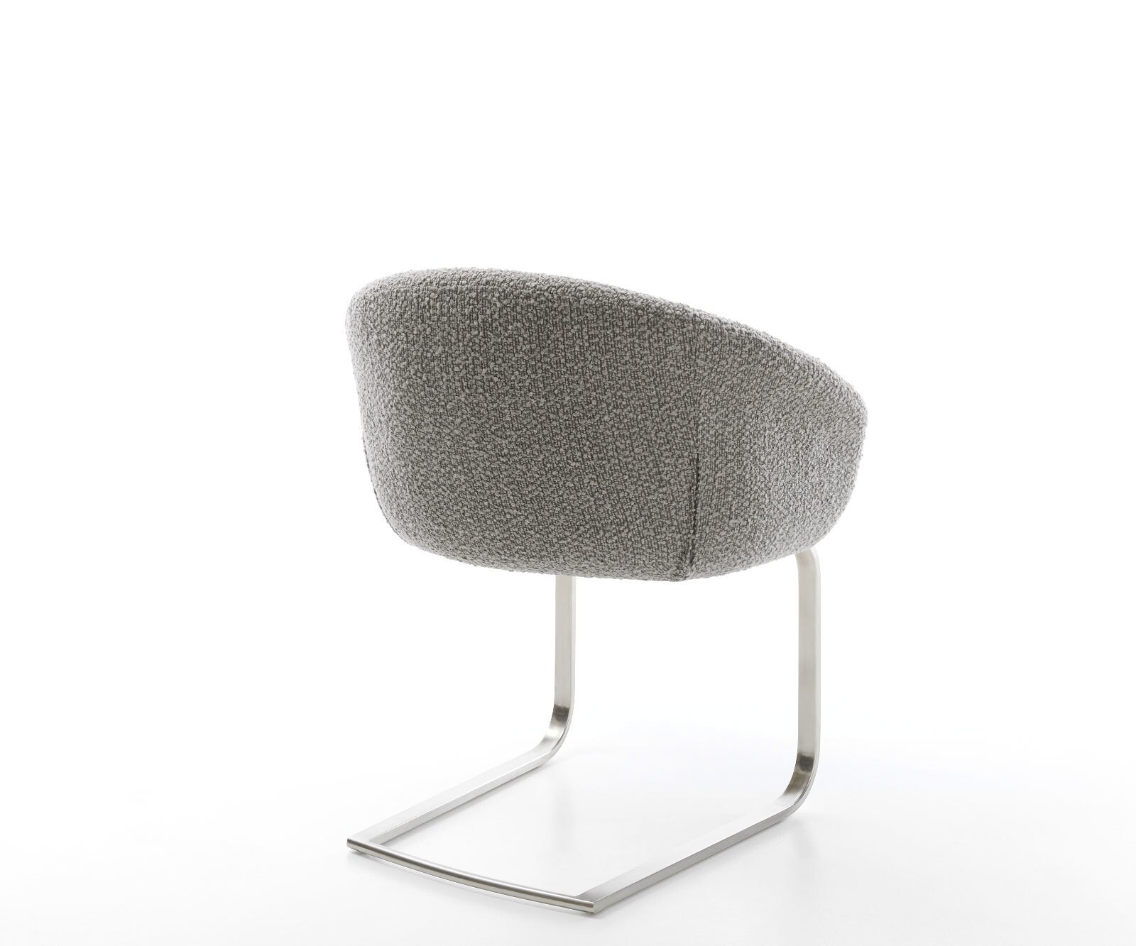 Люлеещ стол с подлакътници Букле Сребристо сив Конзолен крак плосък Неръждаема стомана Покет пружина Vinka-Flex 4