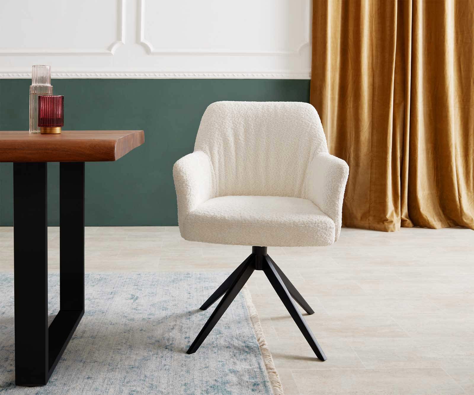 Врътящ се стол с подлакътници Букле Бял Конус крак плосък Черен 360° въртящ се Покет пружина Xana-Flex 1 Врътящ се стол с подлакътници Букле Бял Конус крак плосък Черен 360° въртящ се Покет пружина Xana-Flex 1