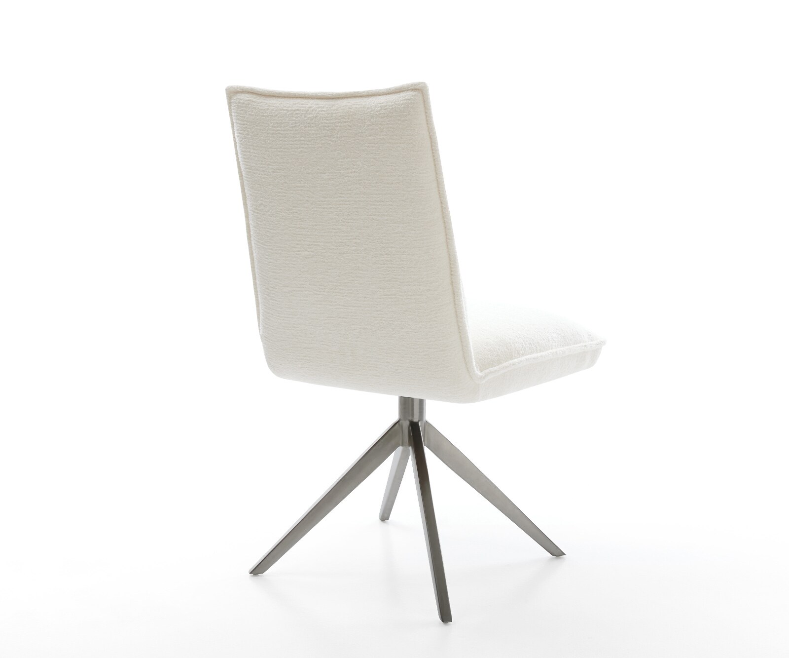 Въртящ се стол Lelio-Flex Bouclé Soft Beige Кръстосана рамка широка Графит Въртене на 360° Люлееща се функция Ядро от джобни пружини 5
