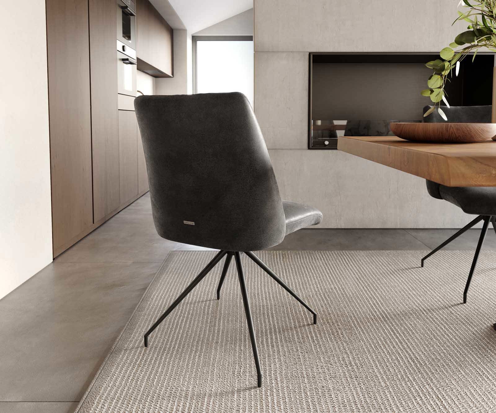 Врътящ се стол Антрацит Винтидж Конус крак кръгъл Черен 180° въртящ се Покет пружина Elso-Flex 3 Врътящ се стол Антрацит Винтидж Конус крак кръгъл Черен 180° въртящ се Покет пружина Elso-Flex 3