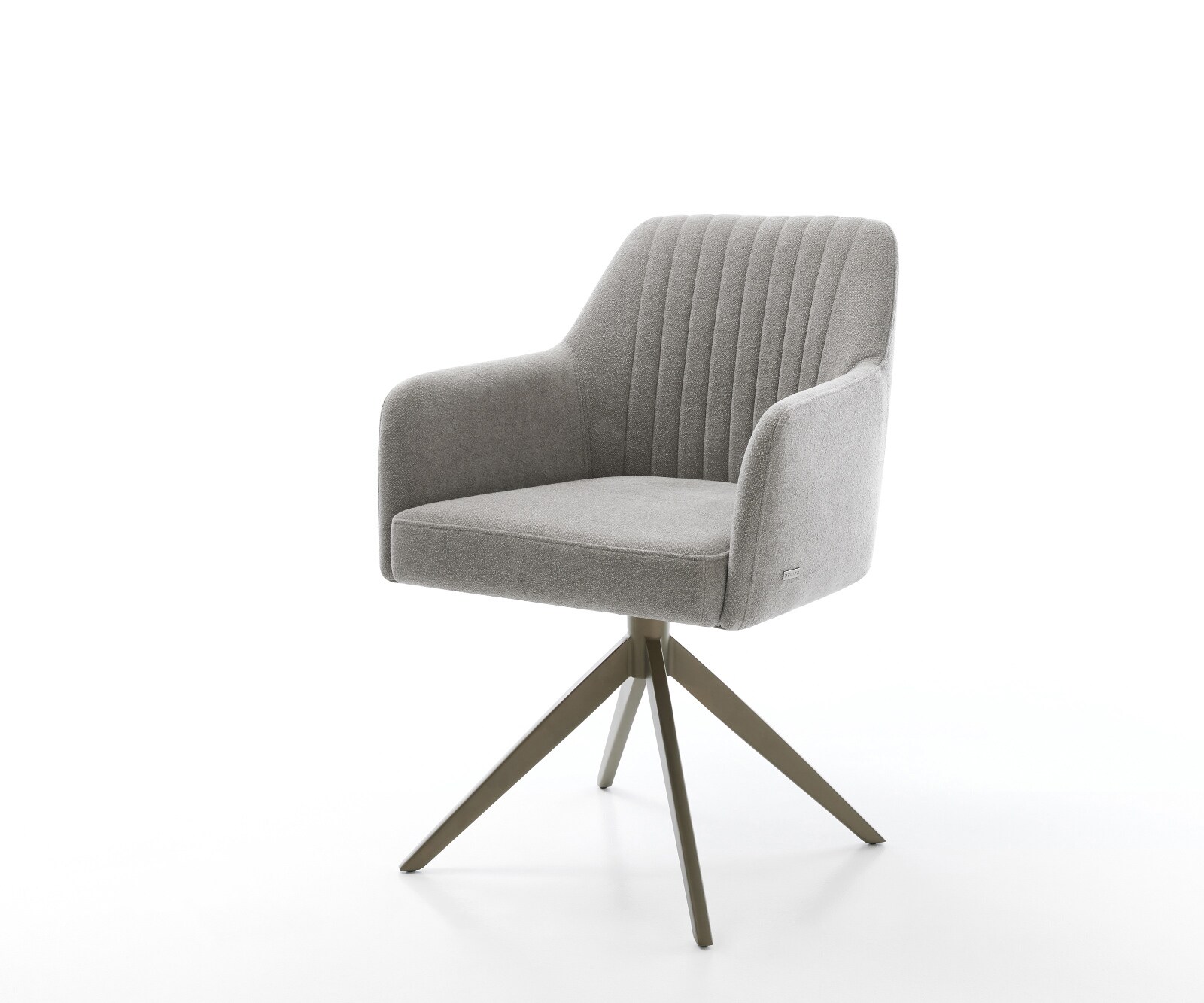 Въртящ се стол Greg-Flex, структурна тапицерия Soft Grey, широка кръстообразна рамка, покритие с ефект „Титан“, върти се на 360°, функция за люлеене, джобна пружинена сърцевина 1