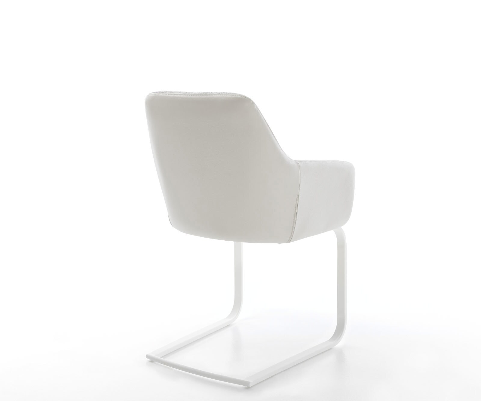 Конзолен стол Pejo-Flex микс от материали естествена кожа бяло-сребърно сиво конзолен стол плосък бял джоб пружина сърцевина 5