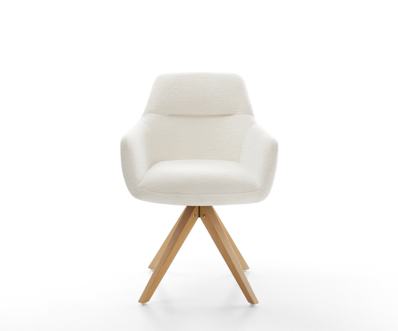 Въртящ се стол Pejo-Flex Bouclé Soft Beige Дървена рамка ъглова естествена 180° въртене Ядро от джобни пружини 2