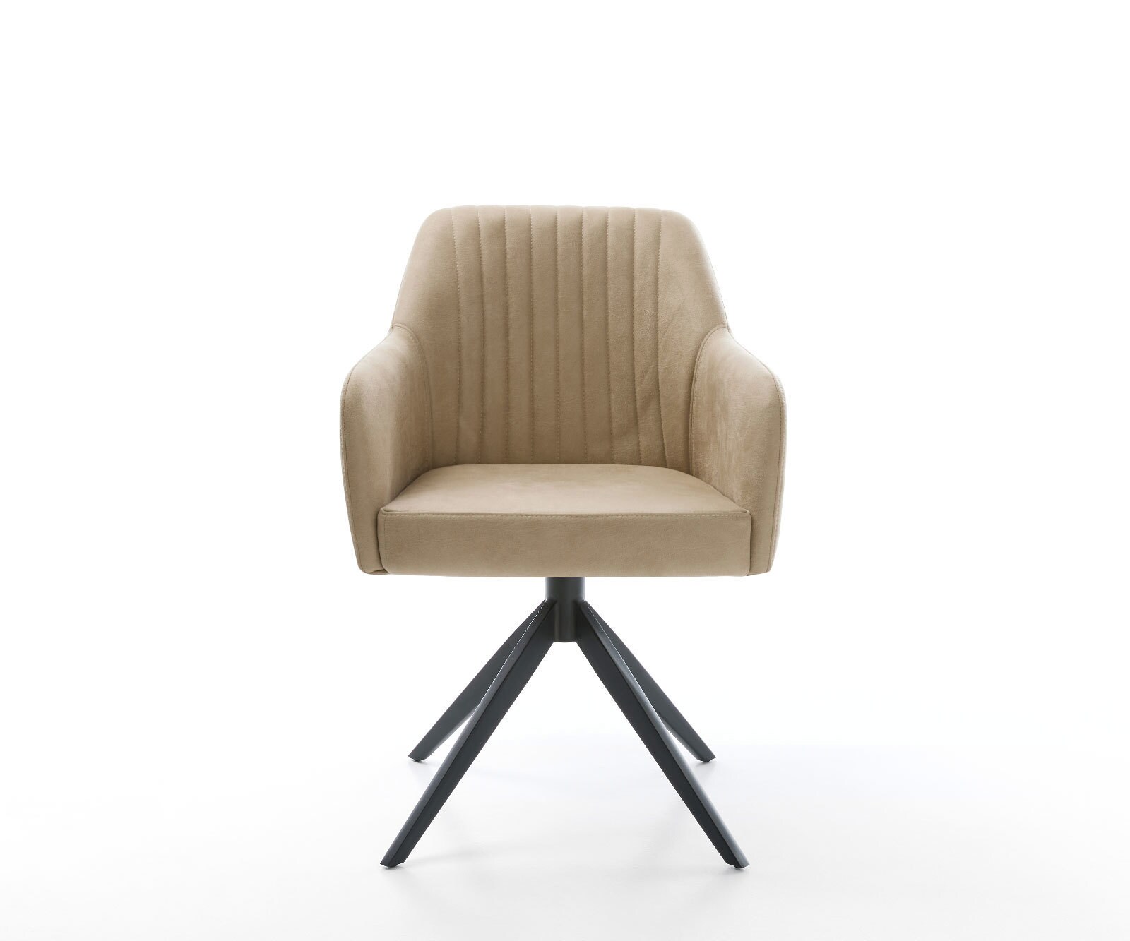 Врътящ се стол Бежов Винтидж Конус крак плосък Черен 360° въртящ се Greg-Flex 2