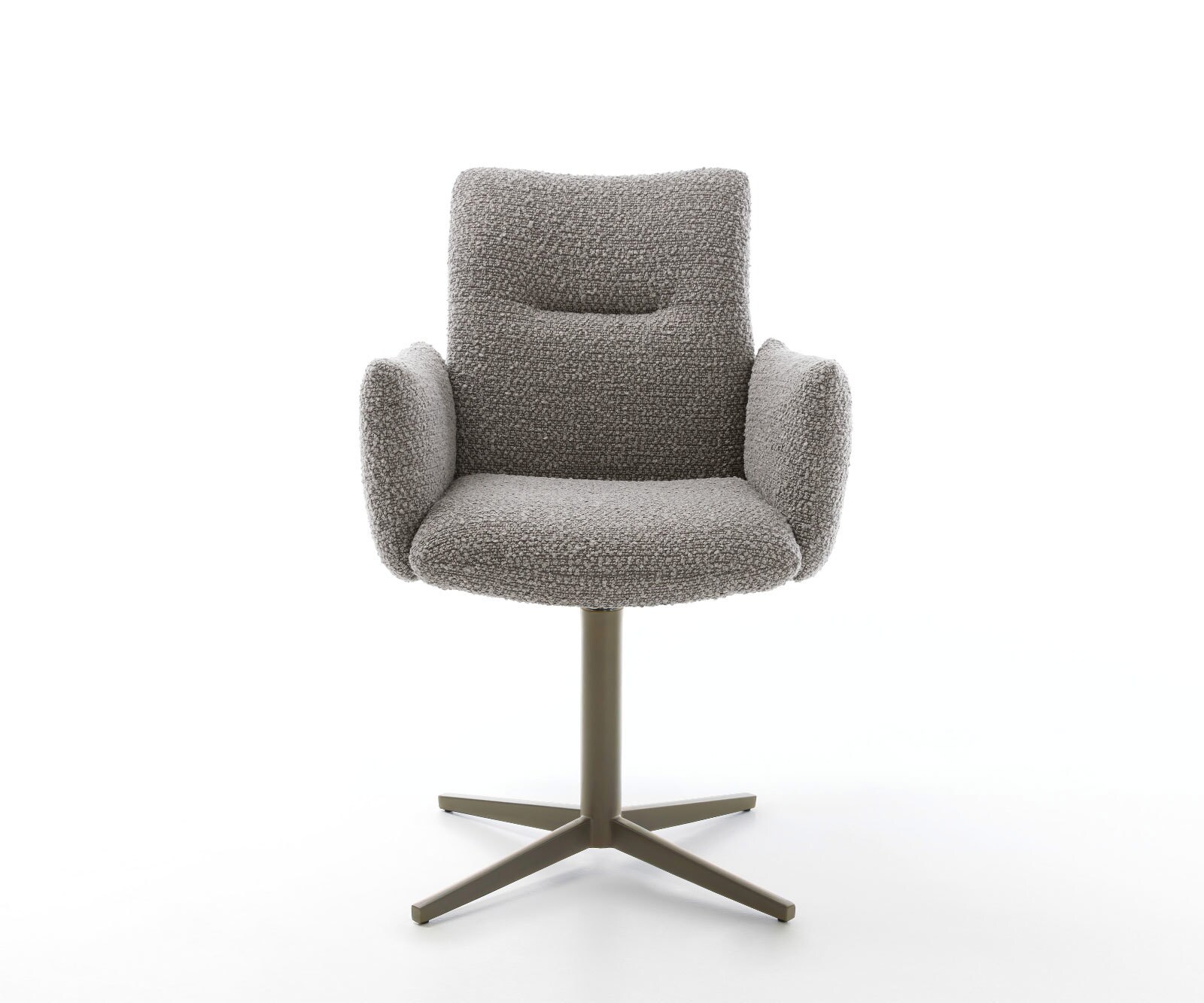 Врътящ се стол с подлакътници Букле СребристСив Офис основа  Titan 360° въртящ се Покет пружина Jova-Flex 2