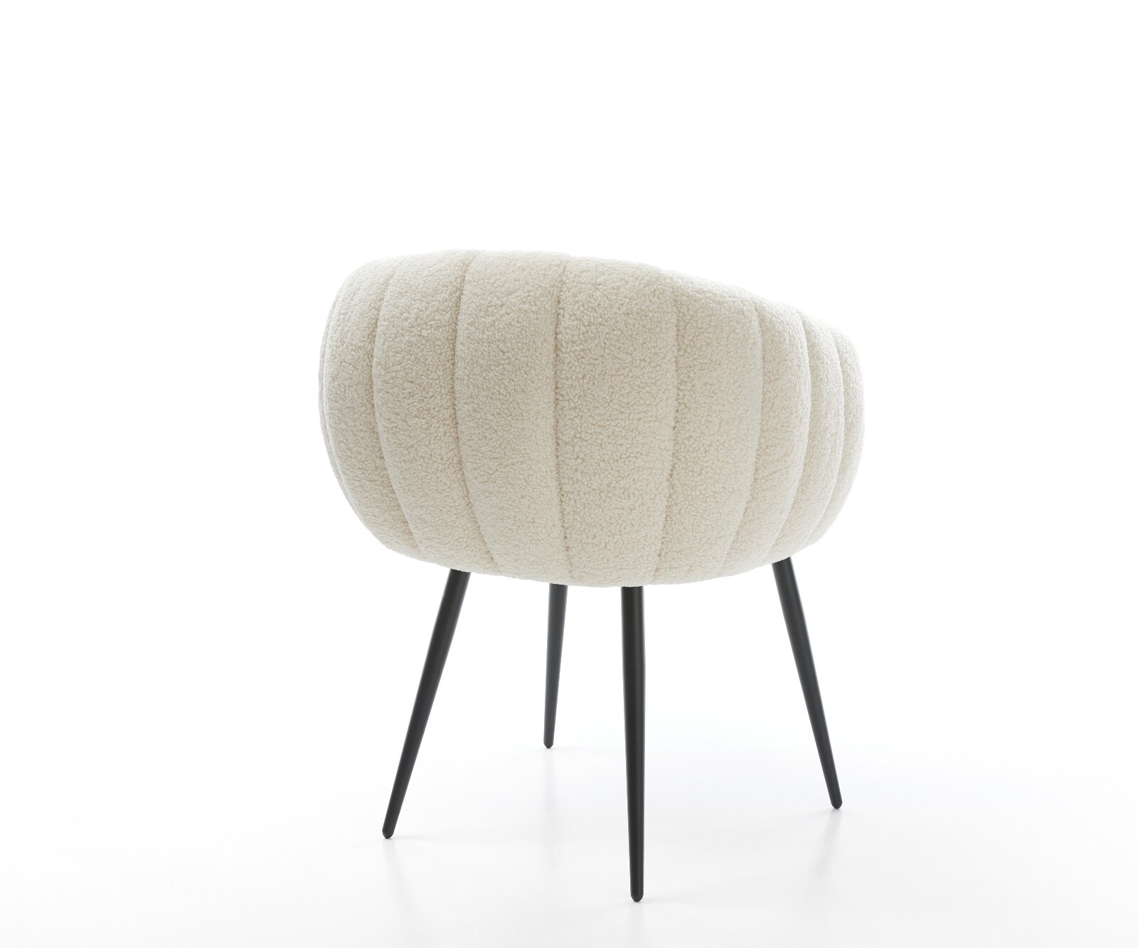 Трапезен стол Jada-Flex, Teddy плат бежов, 4-футов конусовиден черен крак, Ядро от джобна пружина 5