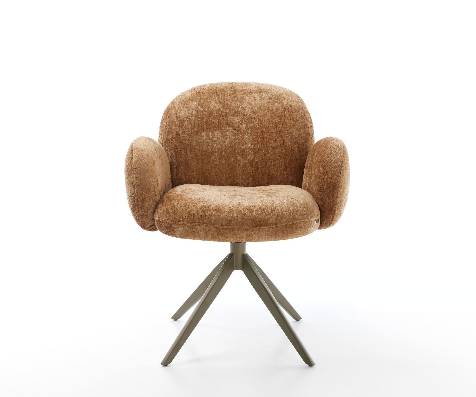 Врътящ се стол с подлакътници Шенил Ръжда Конус крак плосък  Titan 360° въртящ се Люлеещ се Nube-Flex 2