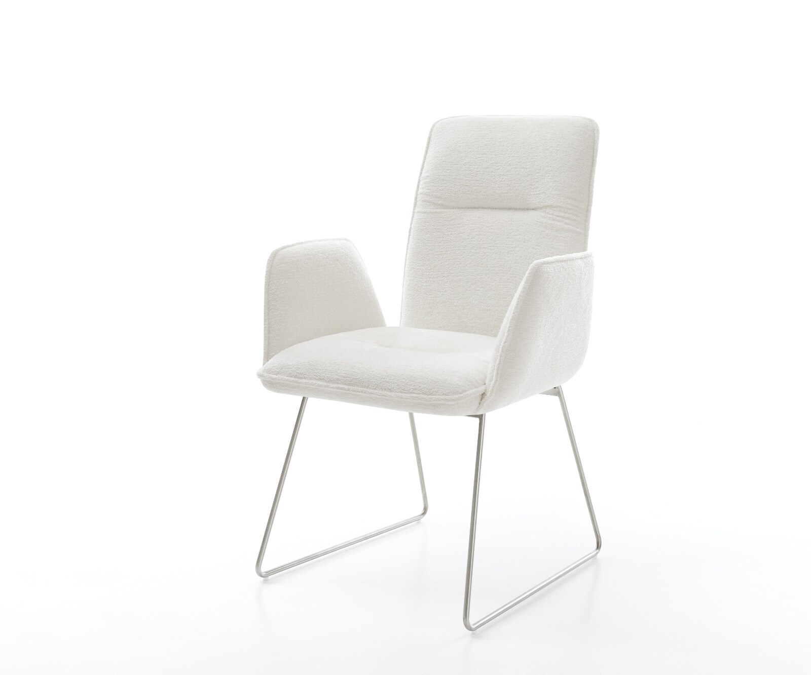 Трапезен стол Vinja-Flex Bouclé Soft Beige Основа за шейни от неръждаема стомана 1