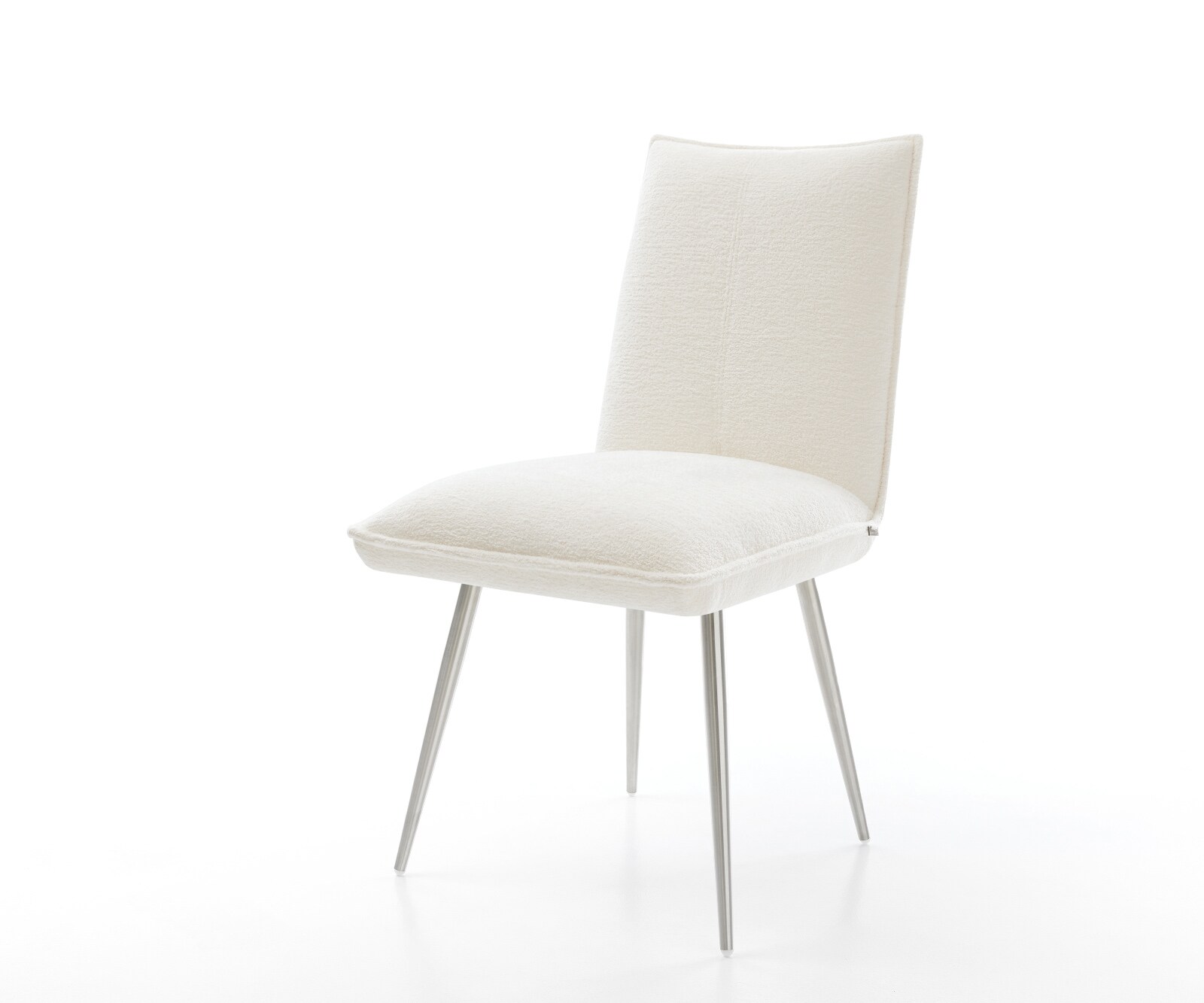 Стол за хранене Lelio-Flex Bouclé Soft Beige 4-крака с конусовидна сърцевина от джобни пружини от неръждаема стомана 1