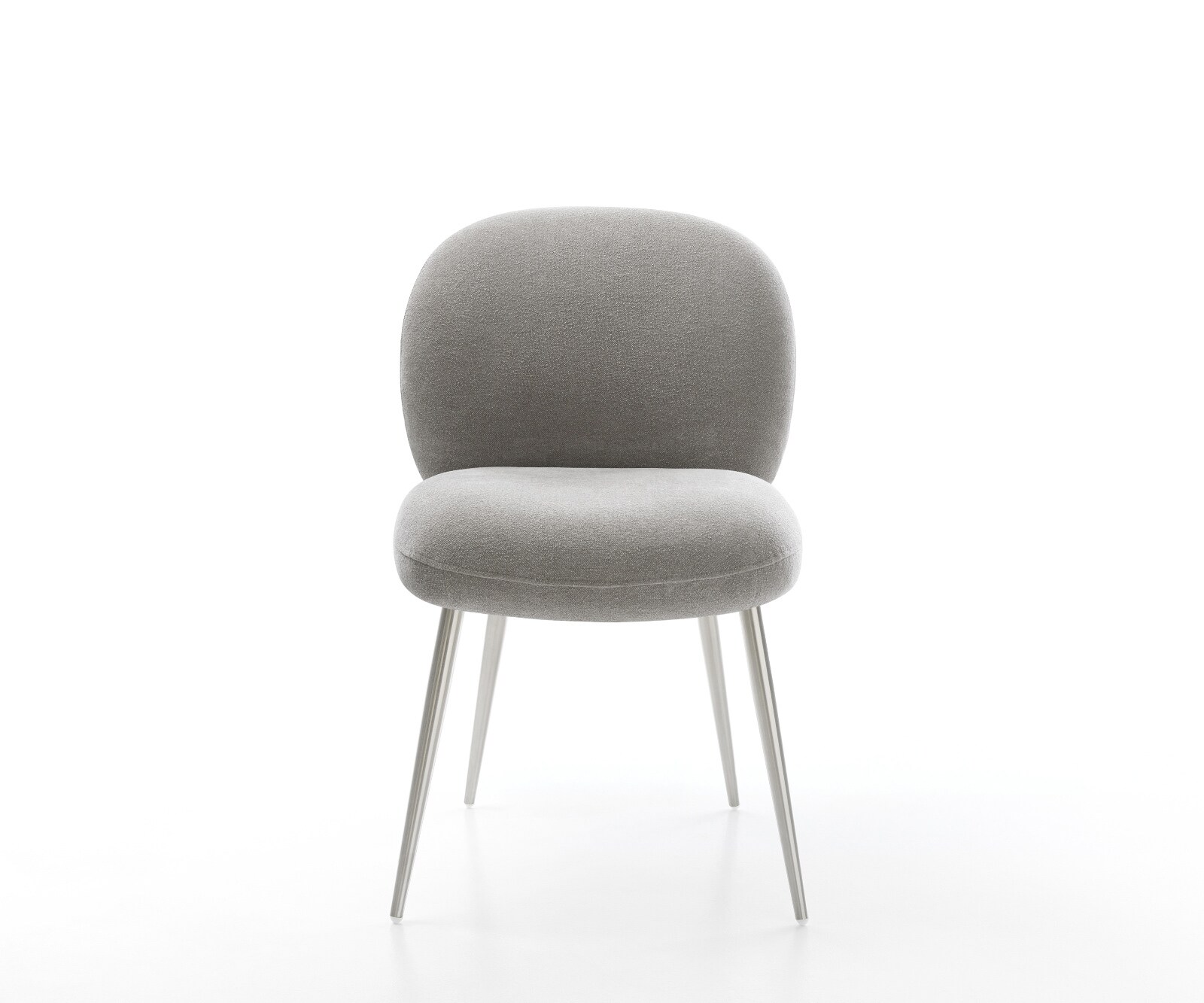 Стол за хранене Nube-Flex текстурирана тъкан, меко сиво 4-крака с конусовидна сърцевина от джобни пружини от неръждаема стомана 2