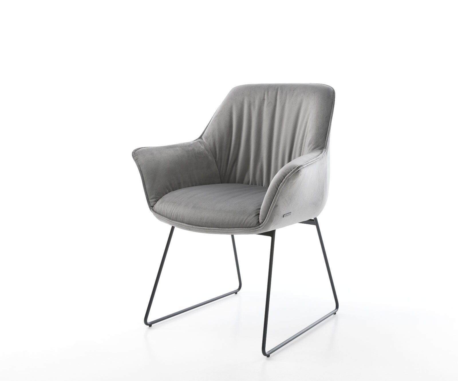 Кресло с подлакътници Кадифе Сив Извити крака Черни Keila-Flex Кресло с подлакътници Кадифе Сив Извити крака Черни Keila-Flex