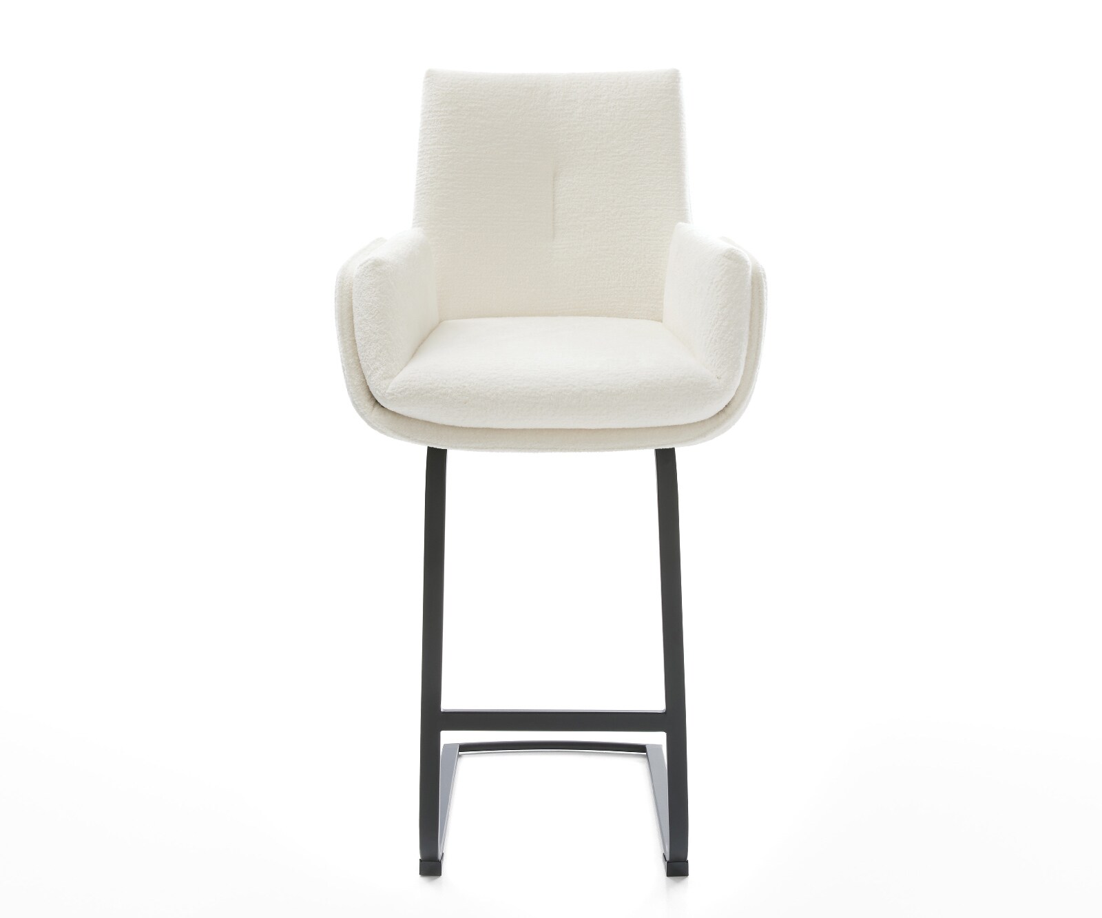 Бар стол Clea-Flex, Букле Светлобежово, плоска, метална, черна основа 2