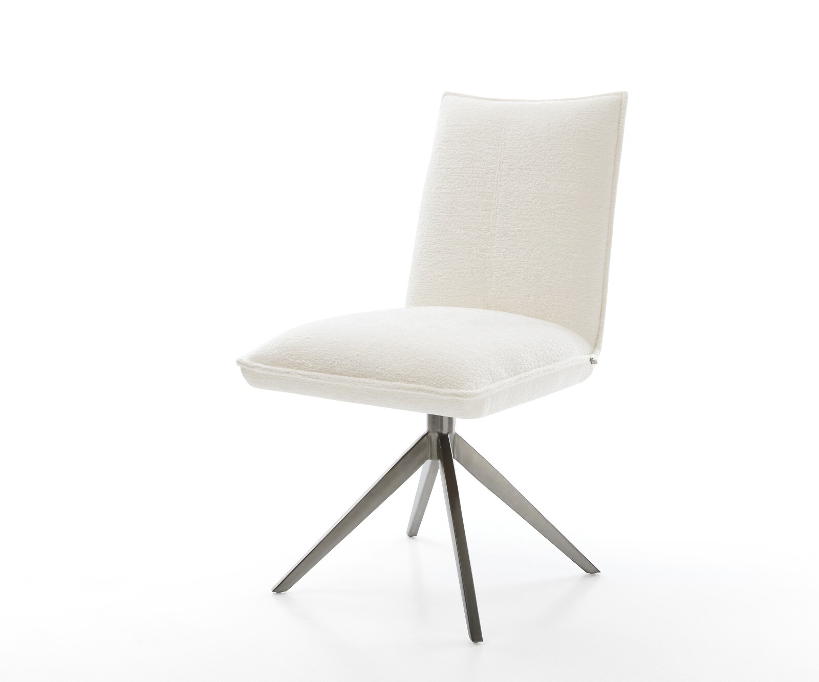 Въртящ се стол Lelio-Flex Bouclé Soft Beige Кръстосана рамка широка Графит Въртене на 360° Люлееща се функция Ядро от джобни пружини 1