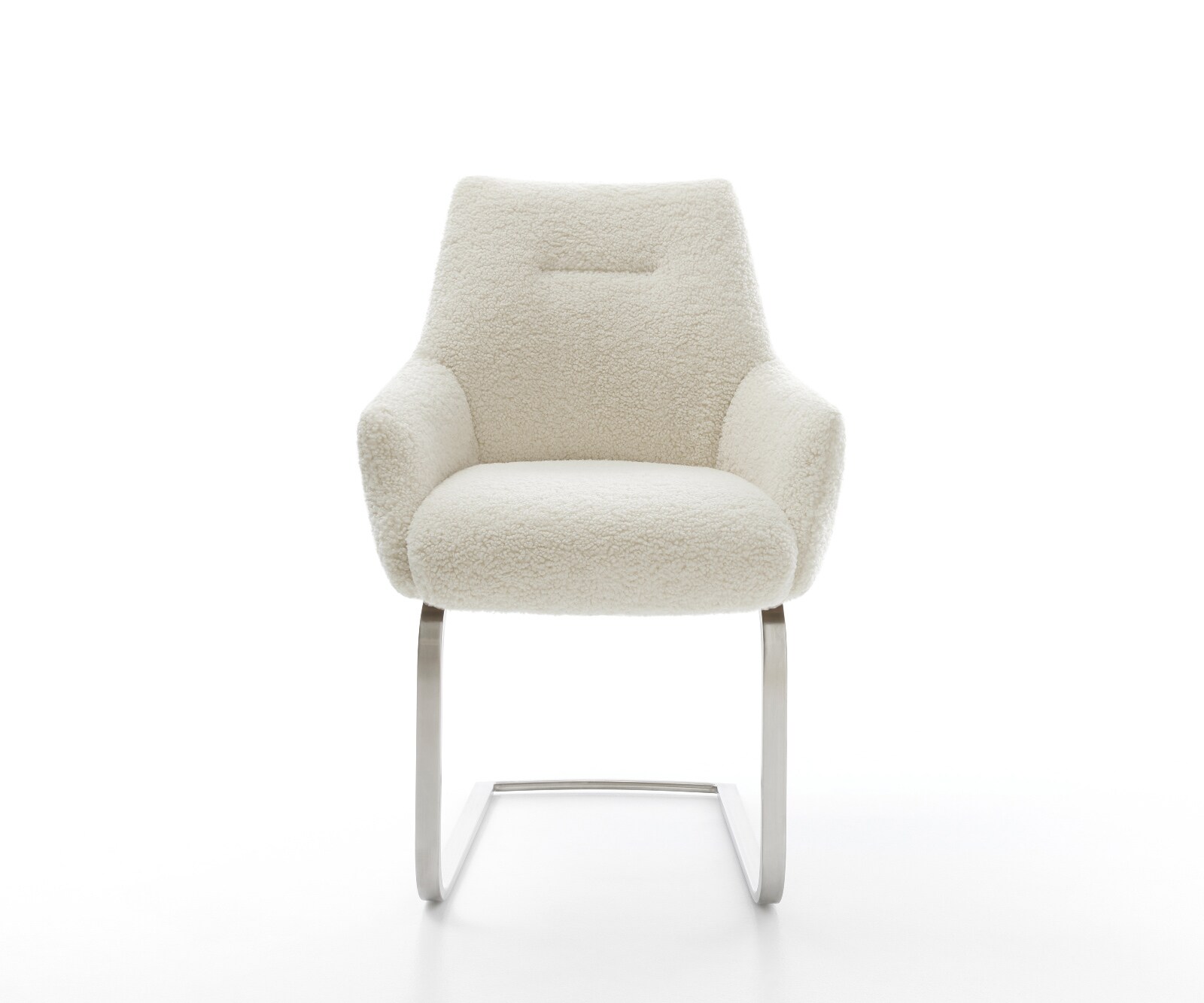 Стол с конзола Alja-Flex с подлакътници Теди плат Бежов стол с конзола плосък Ядро от джобни пружини от неръждаема стомана 2