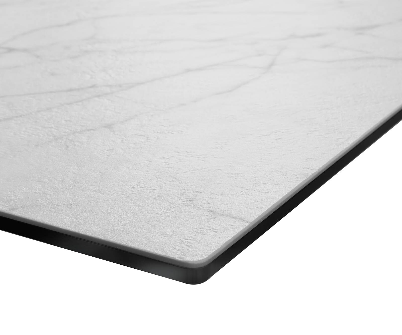 Маса 200x100 Keramik Laminam® Statuarietto Бял Неръждаема стомана под ъгъл Edge 4