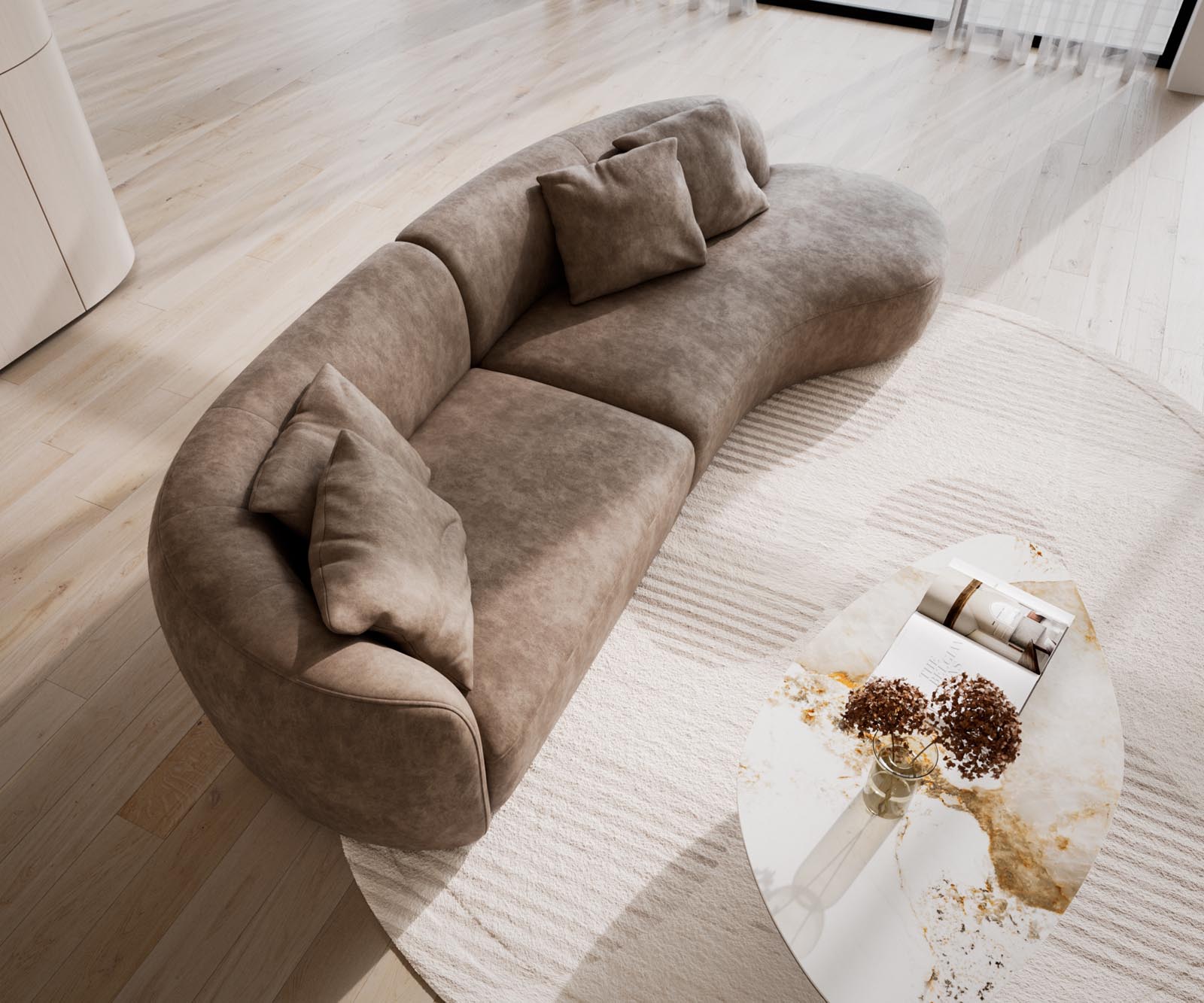 Диван Mairi 330x160 cm микрофибър сив цвят vintage 4 Диван Mairi 330x160 cm микрофибър сив цвят vintage 4