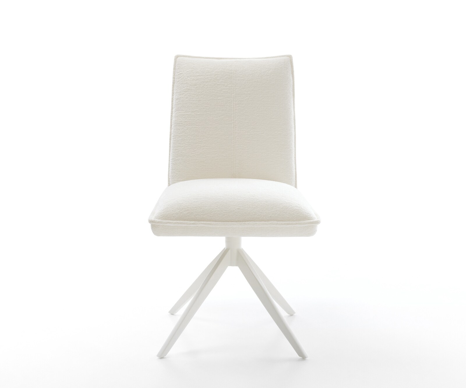 Въртящ се стол Lelio-Flex Bouclé Soft Beige Кръстосана рамка широка Бяла 360° въртене Люлееща се функция Ядро от джобни пружини 2