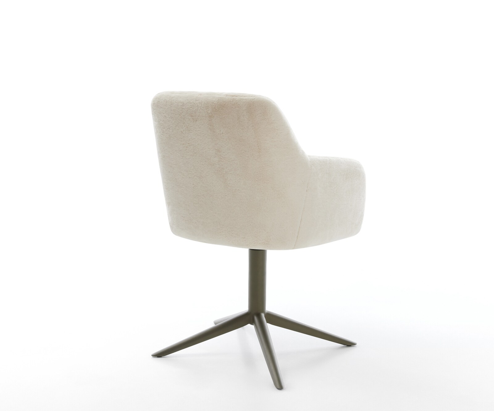 Въртящ се стол Greg-Flex плюшена кремаво-бяла основа ефектно покритие титан 360° въртяща се люлееща се функция сърцевина от джобни пружини 4