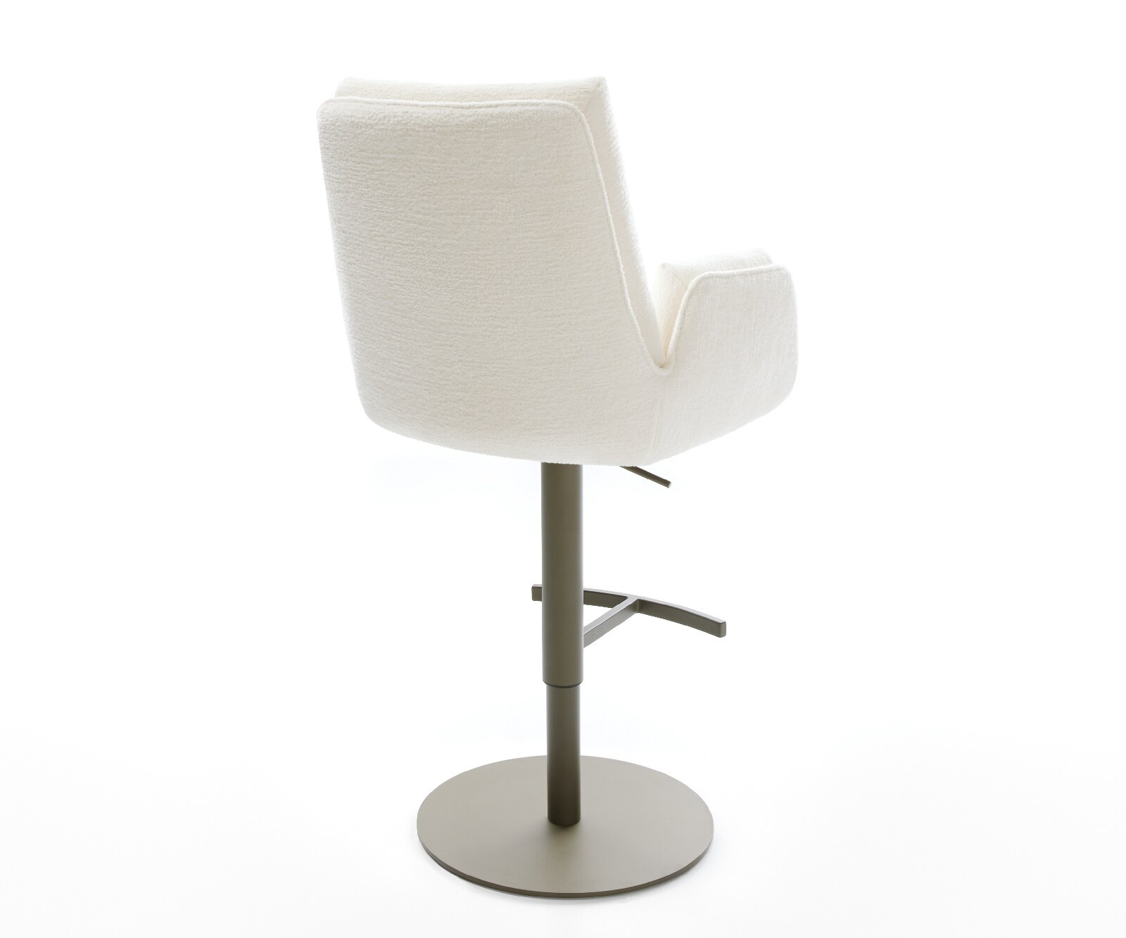 Бар стол Clea-Flex, Букле Светлобежово, Метална основа за въртене с регулиране на височината в титаниев цвят 4