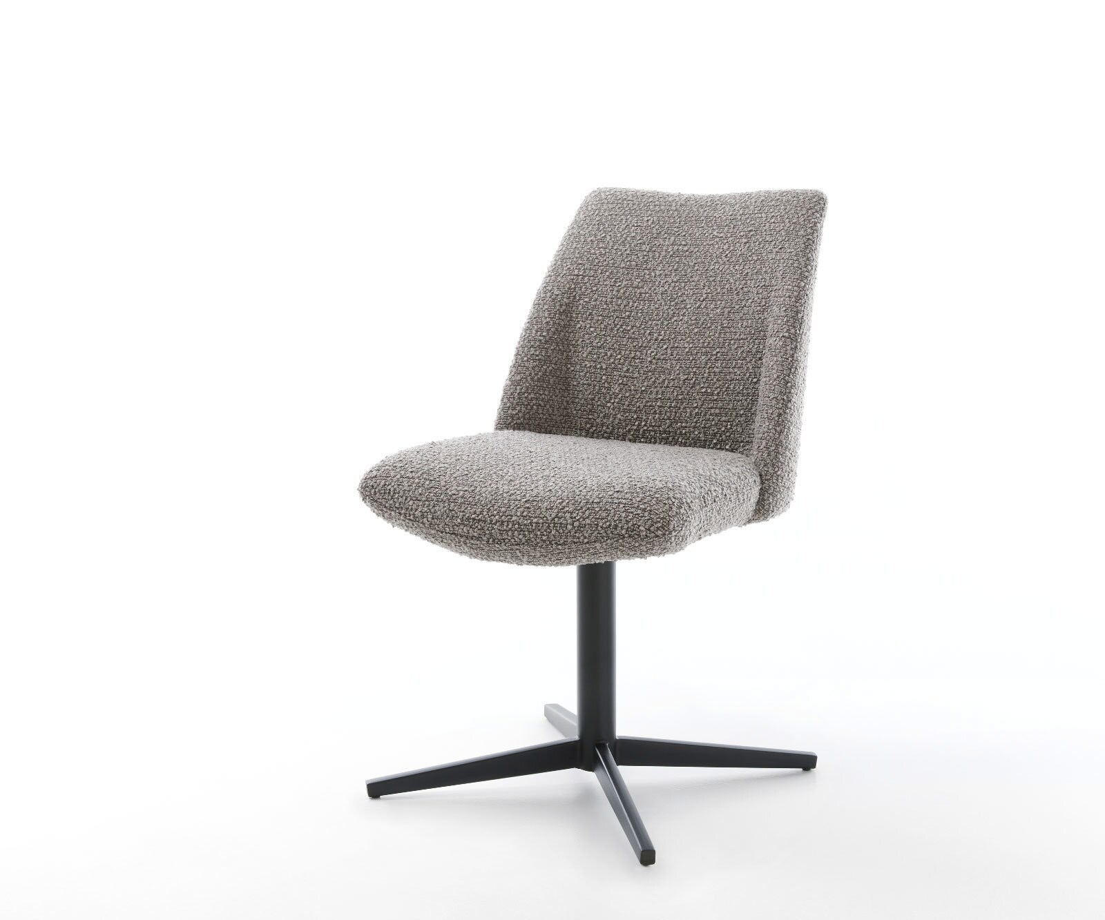 Врътящ се стол Букле СребристСив Офис основа Черен 360° въртящ се Покет пружина Elso-Flex 1