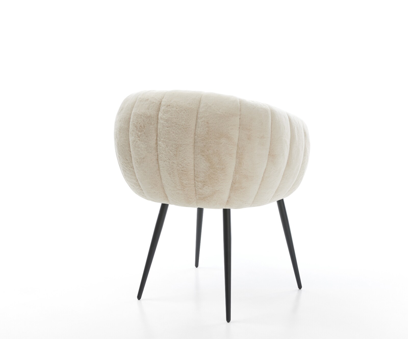 Трапезен стол Jada-Flex плюшен кремаво-бял 4-крак с конична сърцевина от черни джобни пружини 4