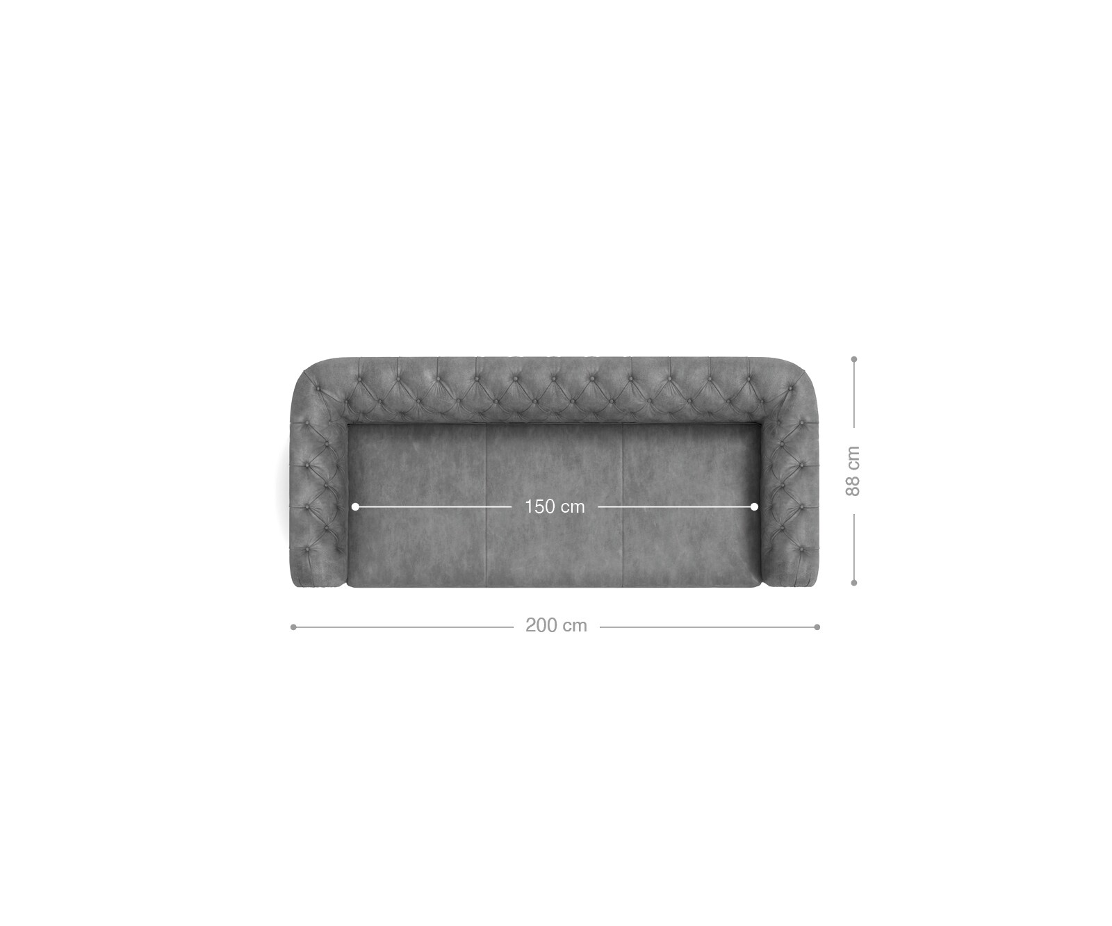Диван Честърфийлд 3-местен 200x88 cm Vintage Taupe Couch 6