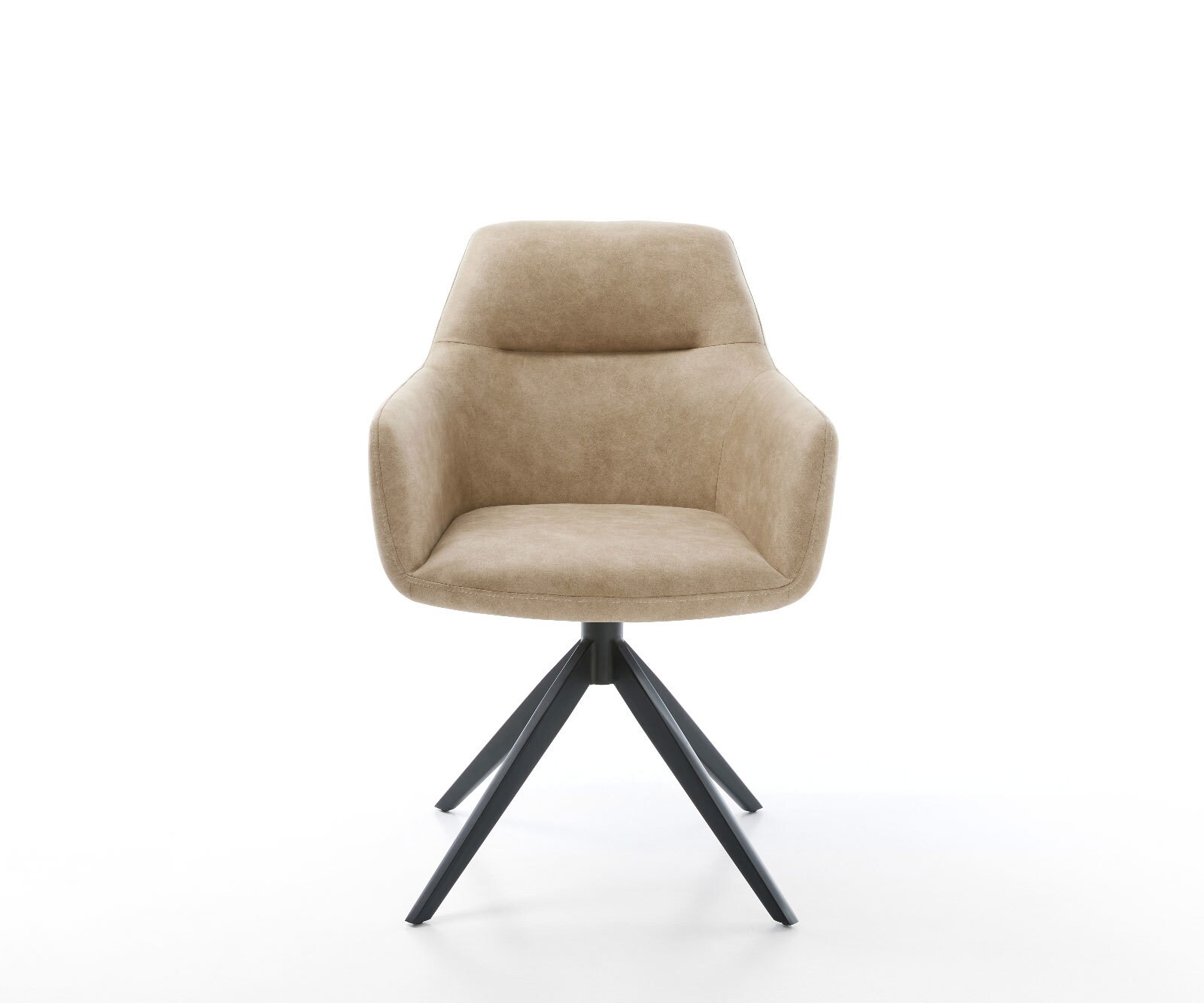 Въртящ се стол Pejo-Flex Микрофибър Бежово Vintage Кръстосана рамка широка Черно 360° завъртане Люлееща се функция Ядро от джобни пружини 1