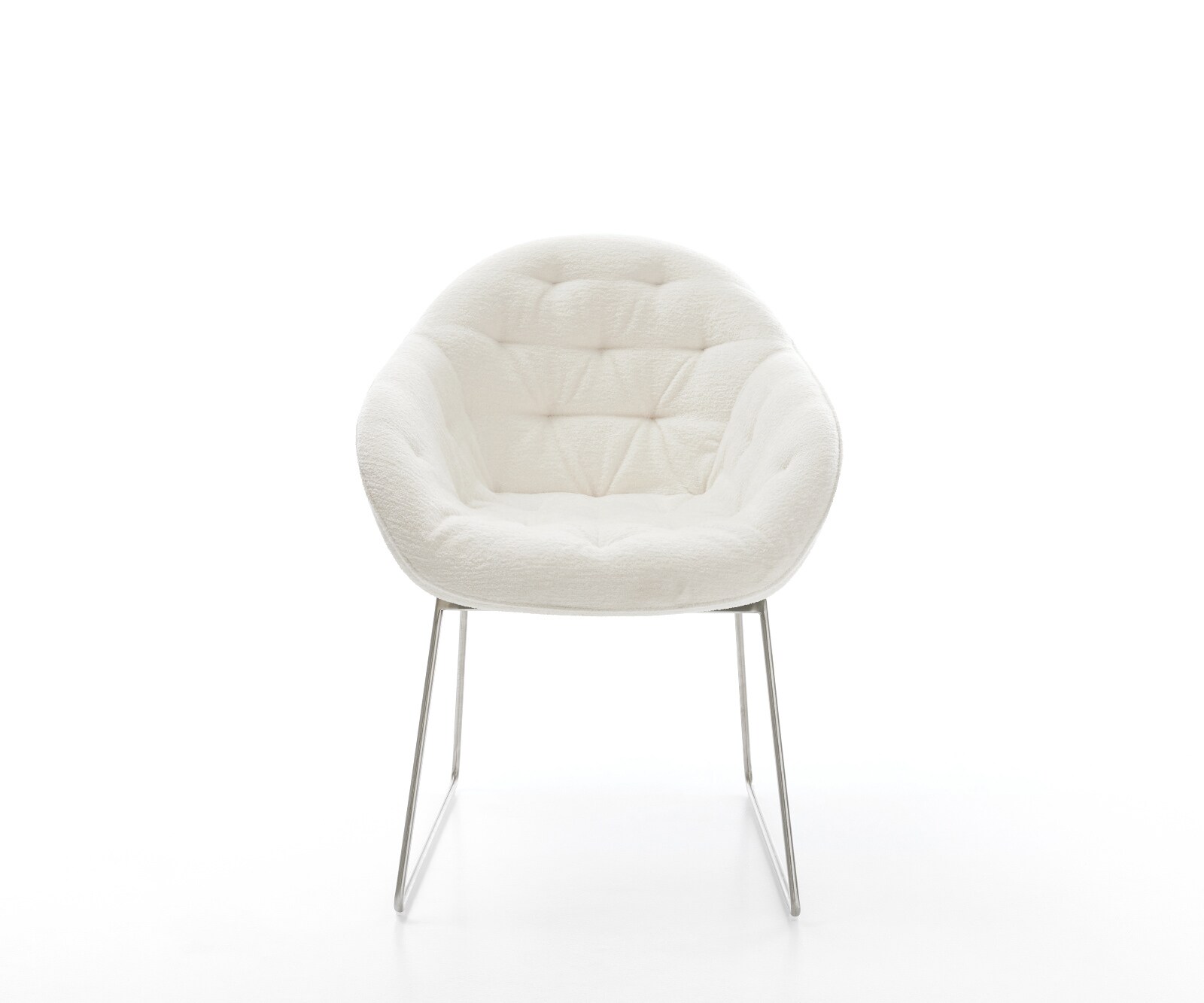 Стол за хранене Gaio-Flex Bouclé Soft Beige Основа за шейни от неръждаема стомана 2