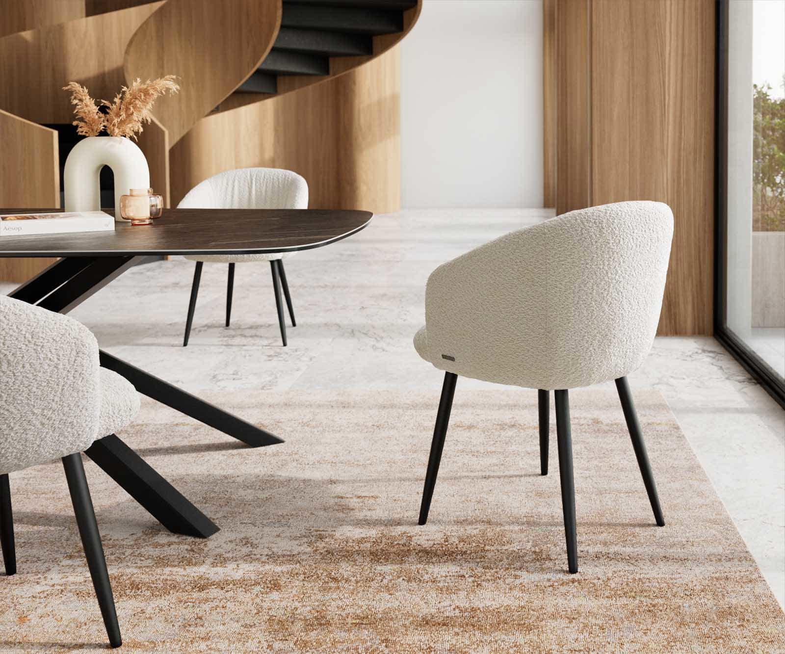 Стол Букле Бяло 4-крака Прави Черни Покет пружина Caja-Flex 4 Стол Букле Бяло 4-крака Прави Черни Покет пружина Caja-Flex 4