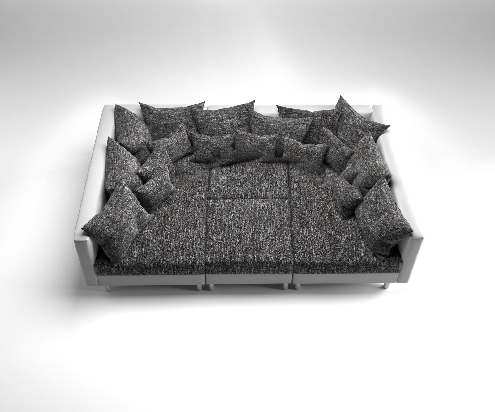 Жив пейзаж Светлосива модулна текстурирана тъкан Табуретка Clovis 8