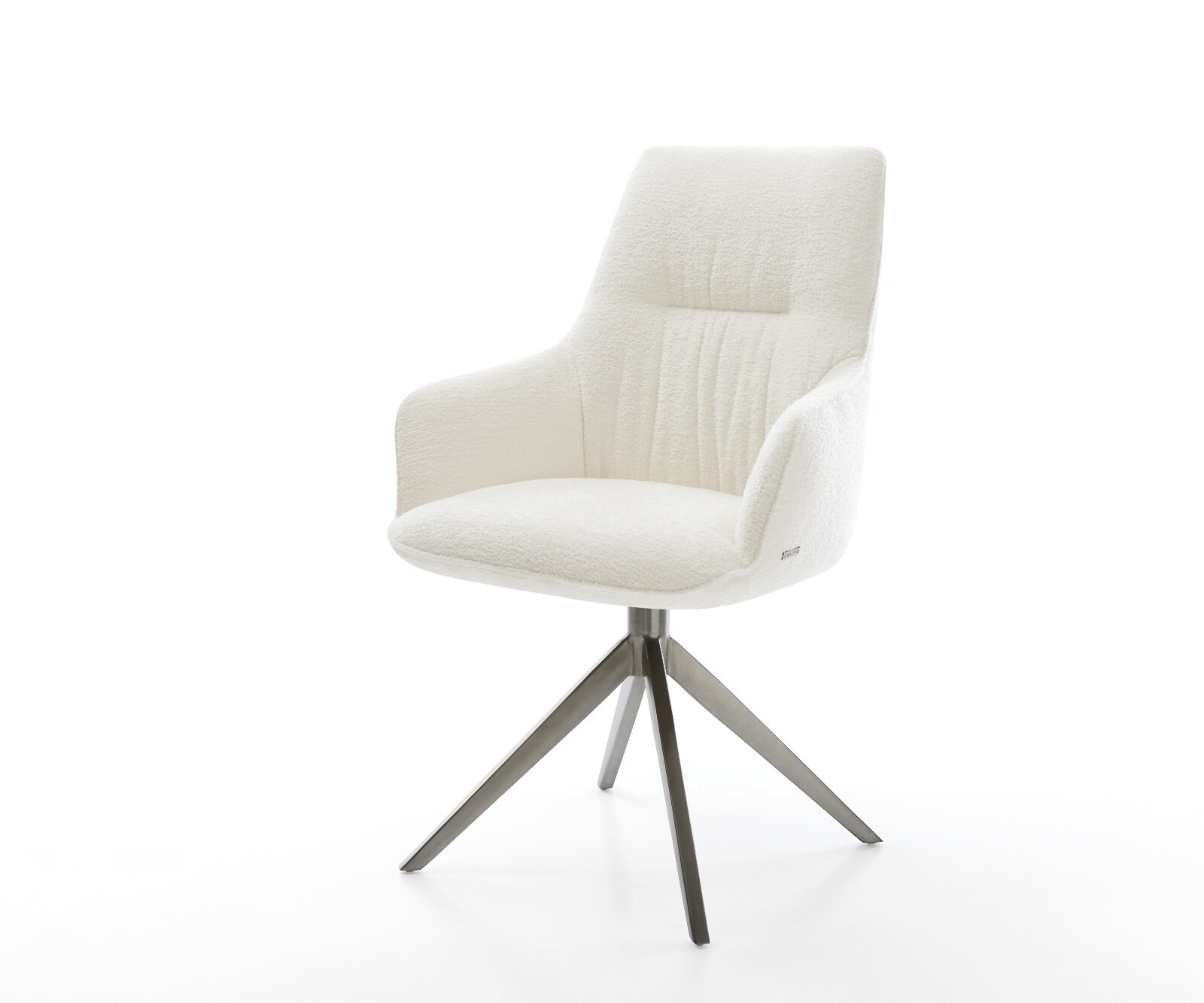 Въртящ се стол Zelia-Flex с подлакътници Bouclé Soft Beige Широка кръстосана рамка Graphite Въртене на 360° Люлееща се функция Pocket spring core 1