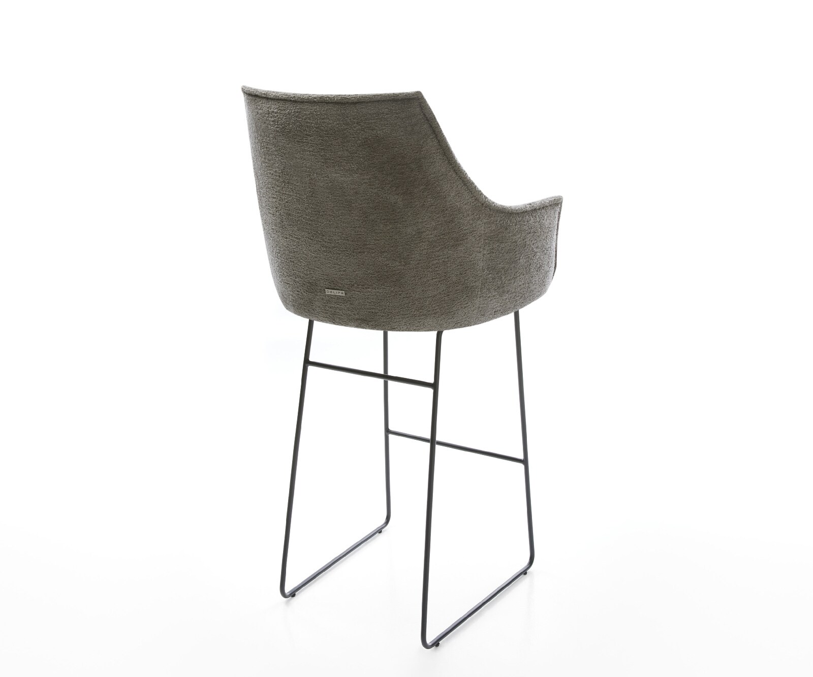 Барстол Alja-Flex, Букле Сиво-кафяво, Черна, метална основа шейна, Ядро от джобни пружини 5