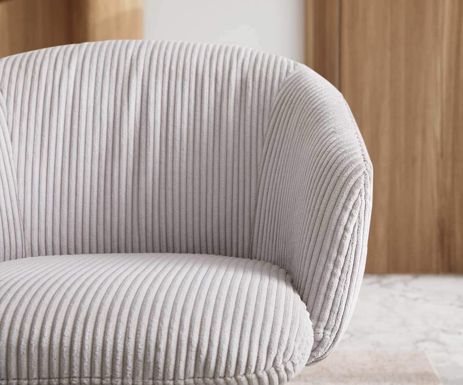 Врътящ се стол с подлакътници Корд СребристСив Конус крак плосък Черен 360° въртящ се Покет пружина Caja-Flex 3 Врътящ се стол с подлакътници Корд СребристСив Конус крак плосък Черен 360° въртящ се Покет пружина Caja-Flex 3