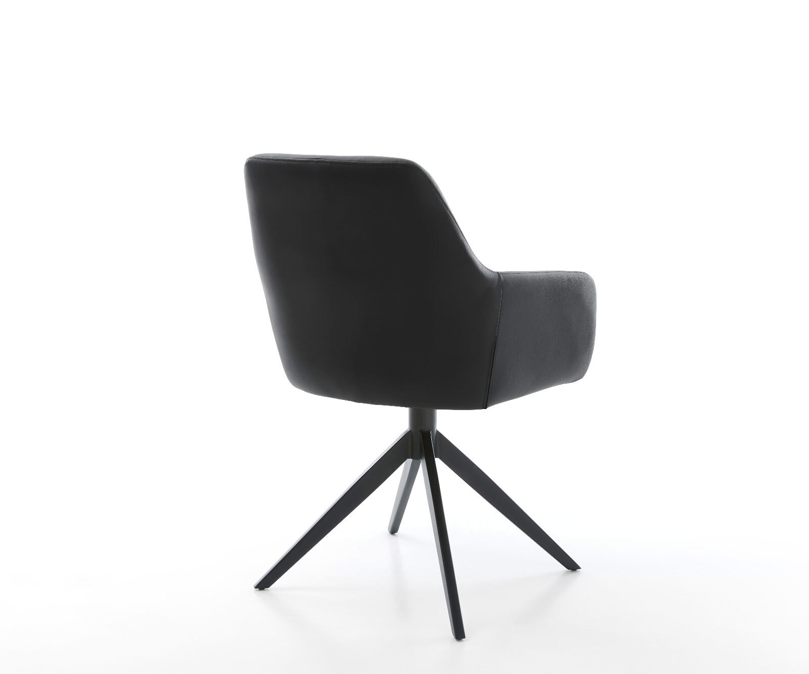 Въртящ се стол Pejo-Flex Естествена кожа Черно Кръстосана рамка широка Черно Завъртане на 360° Люлееща се функция Ядро от джобни пружини 4