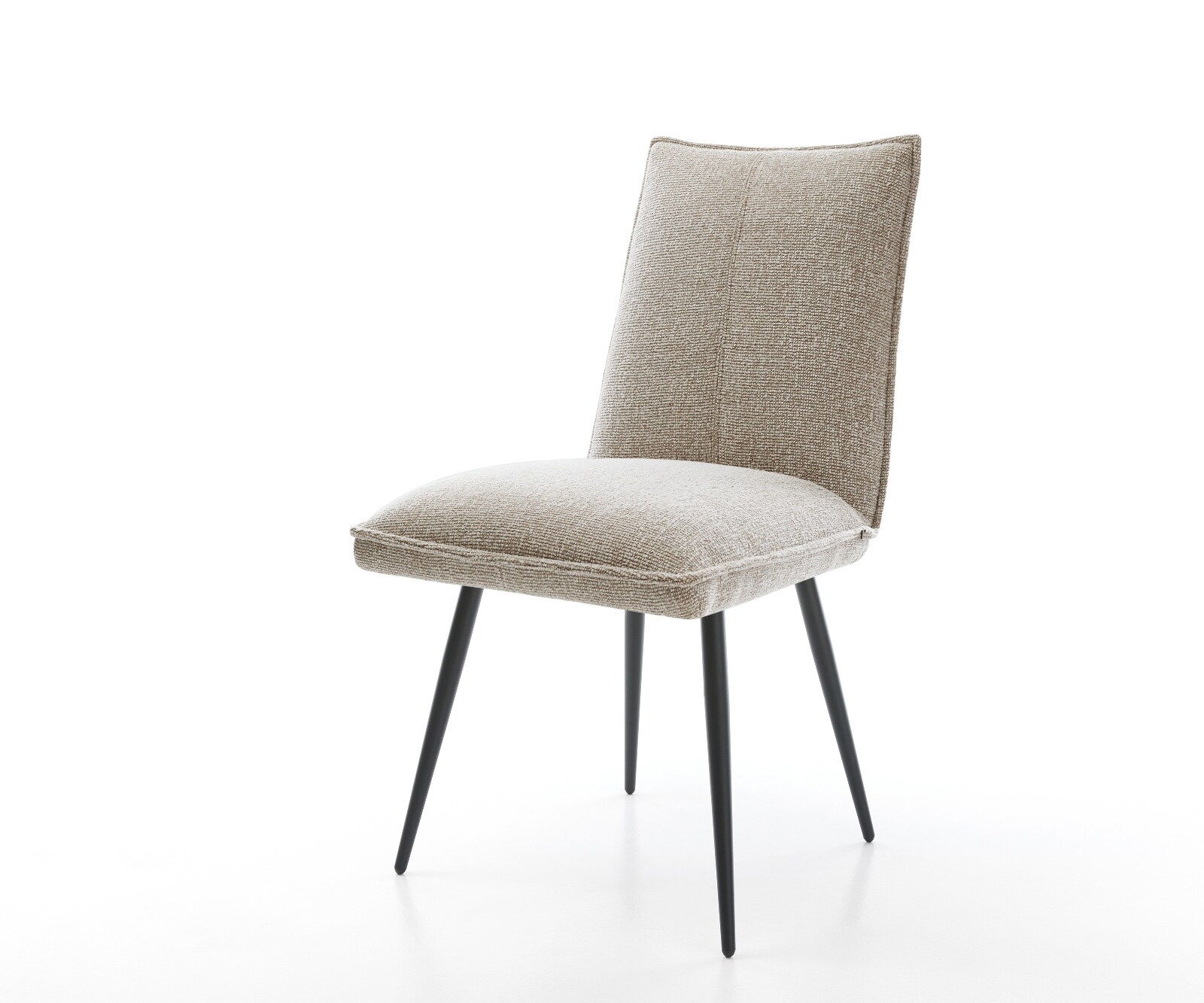 Стол за хранене Lelio-Flex тъкан мек бежов 4-крака конусовидна сърцевина от черни джобни пружини