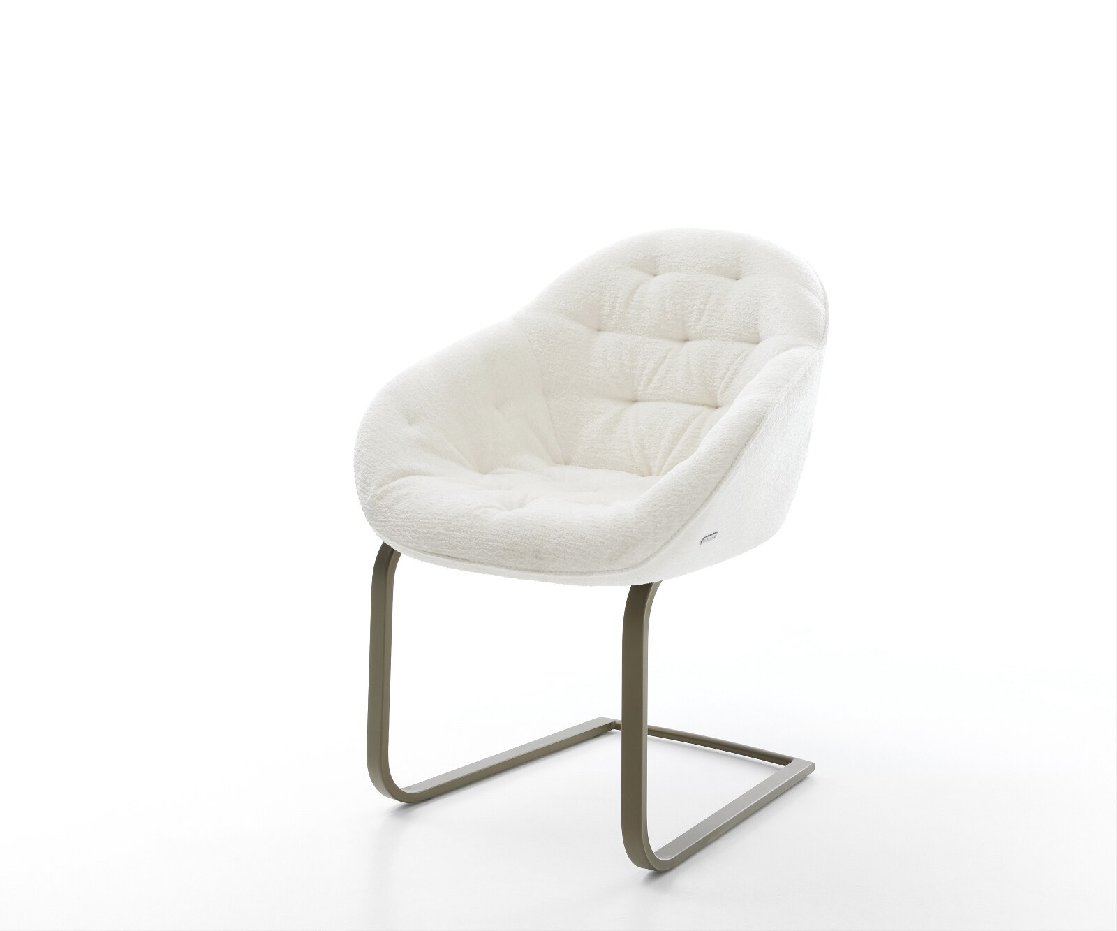 Gaio-Flex Bouclé Soft Beige конзолен стол плосък ефект покритие титан 1