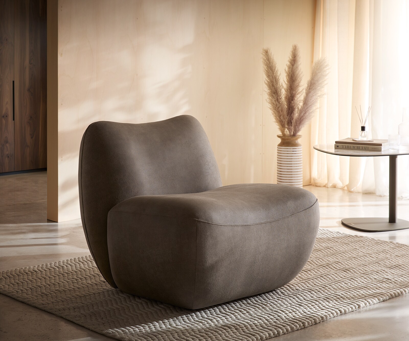 Стол за отдих Zena 75x85 cm Taupe Vintage