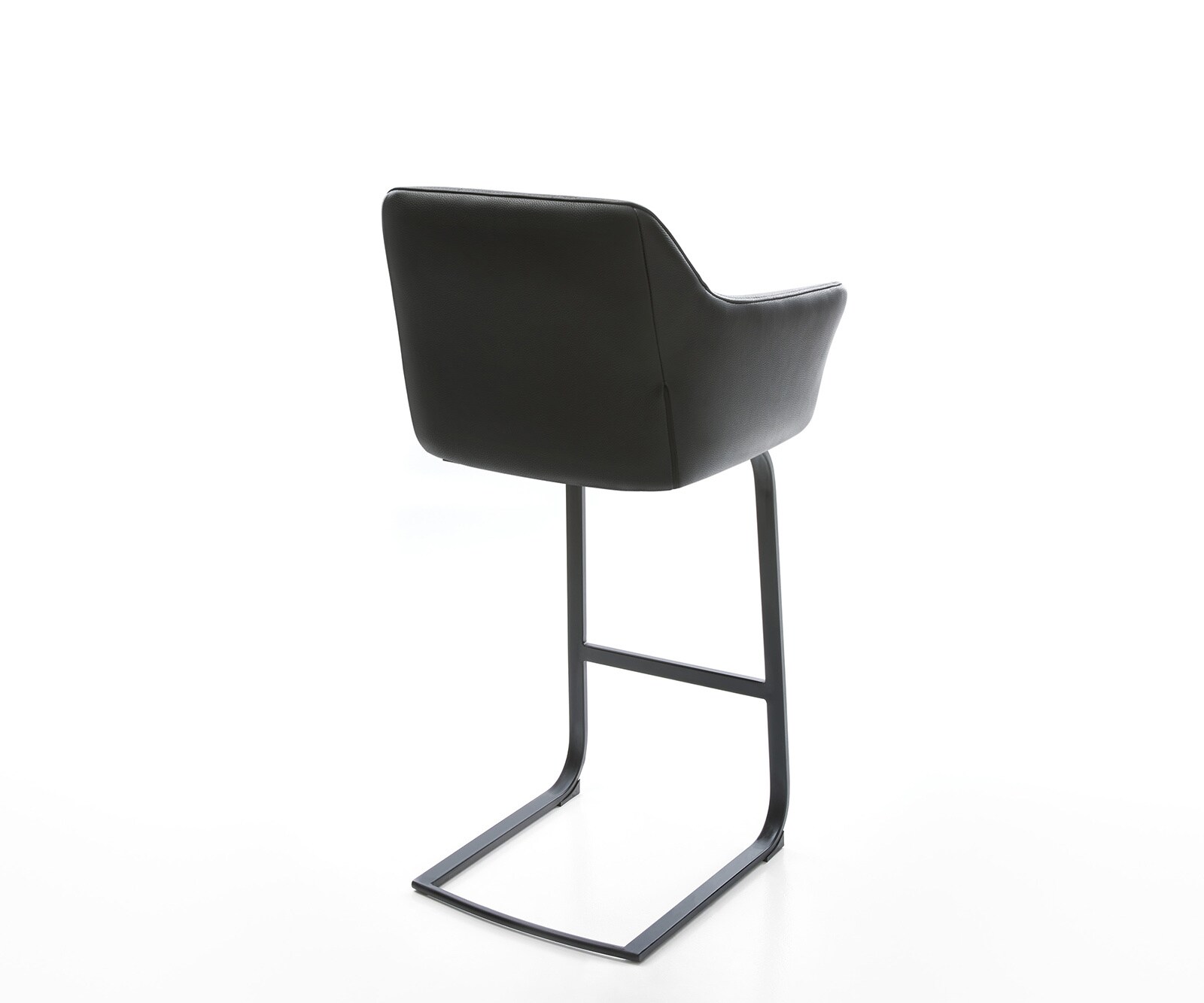 Бар стол Естествена кожа Черен Конзолен крак плосък Метал Yulo-Flex 4 Бар стол Естествена кожа Черен Конзолен крак плосък Метал Yulo-Flex 4