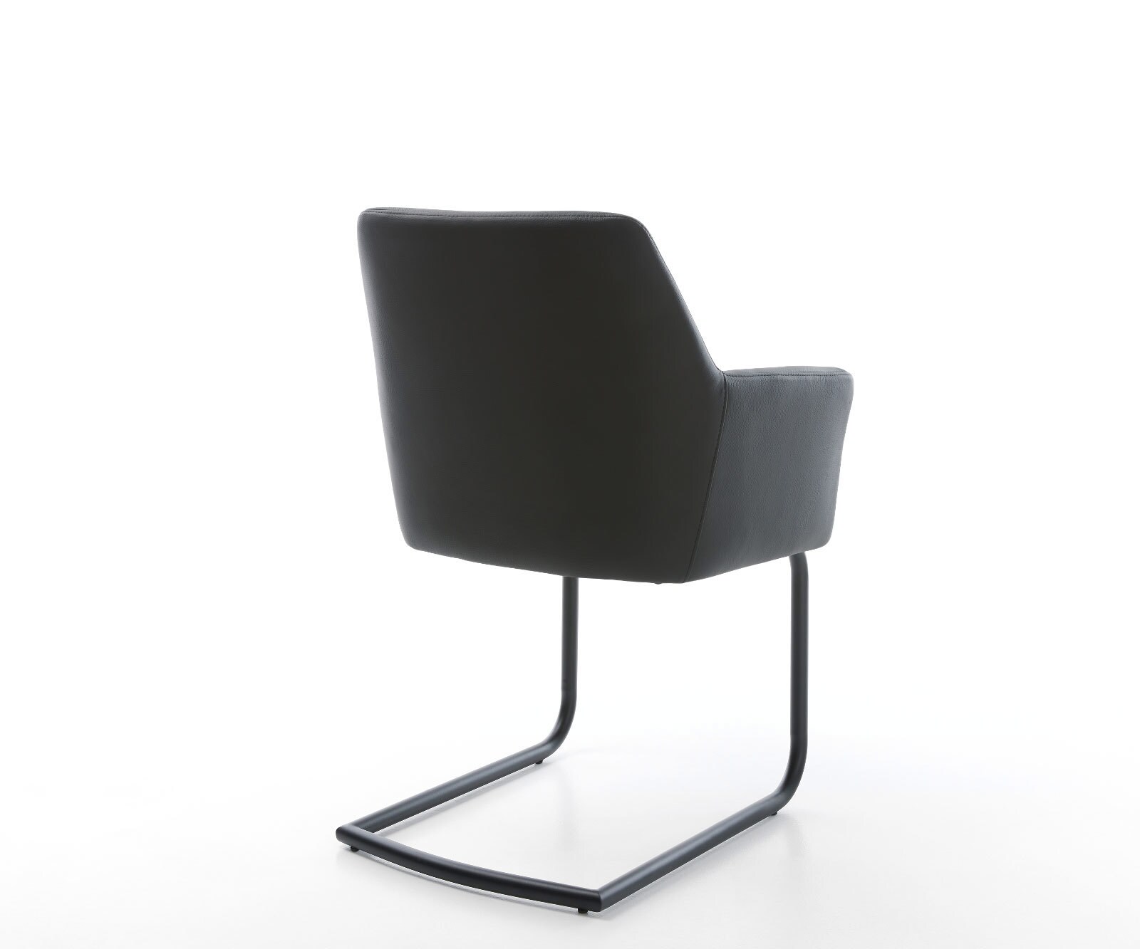 Люлеещ стол с подлакътници Естествена кожа Черен Конзолен крак кръгъл Черен Покет пружина Xana-Flex 5