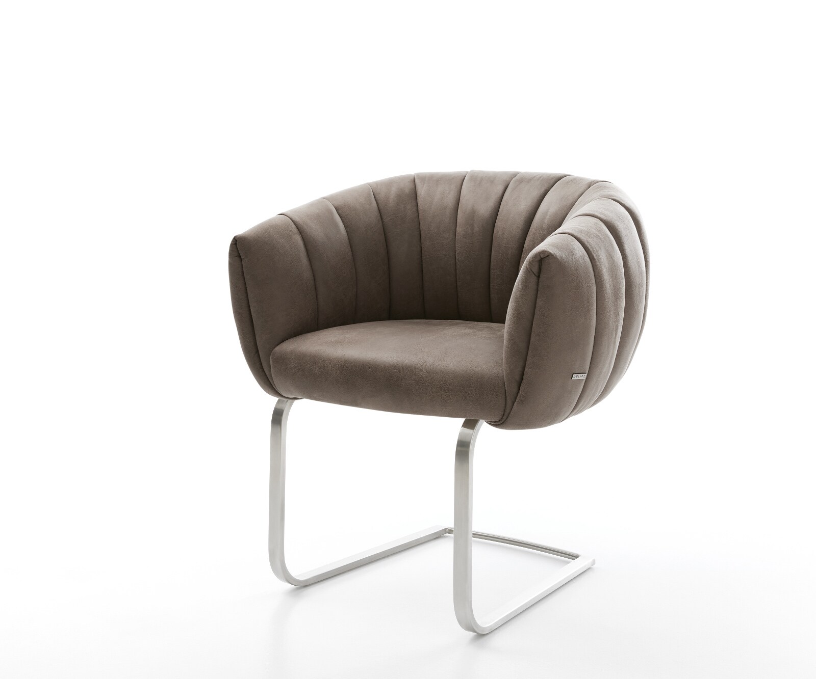 Конзолен стол Jada-Flex микрофибър сив. конзолен стол плосък неръждаема стомана джоб пружина сърцевина